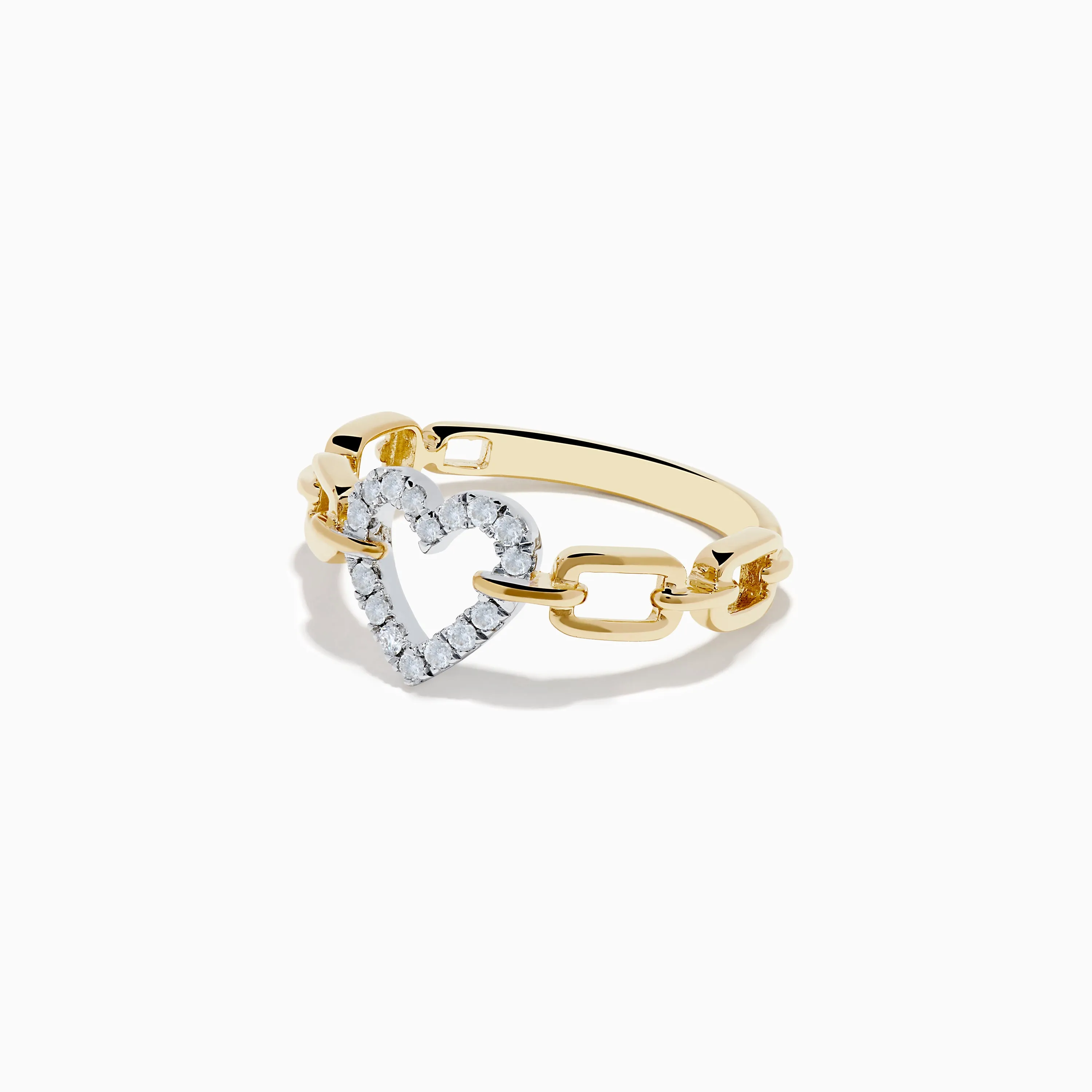 Novelty 14K Two Tone Gold Diamond Heart Ring sold by Effy product image thumbnail 2