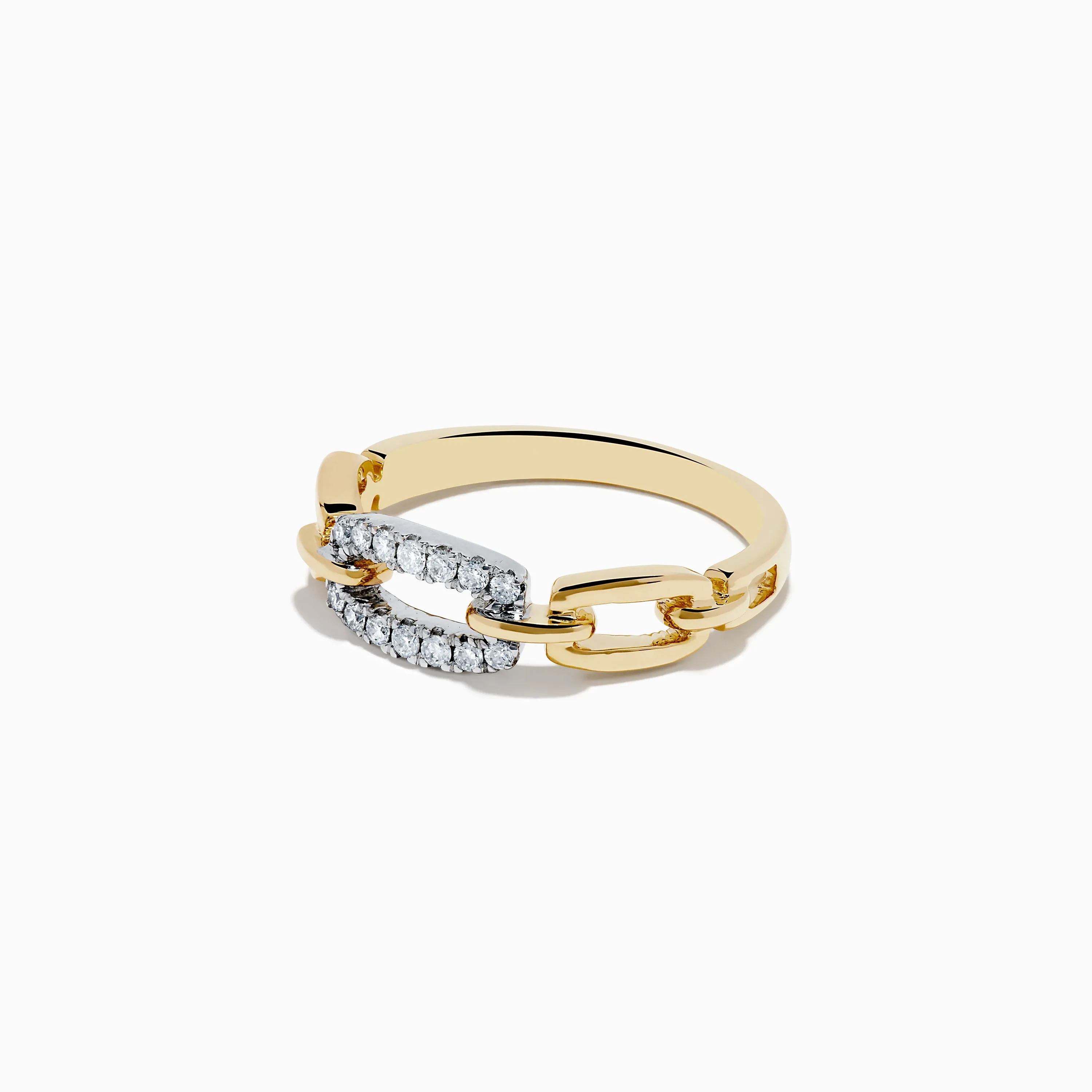 D'Oro 14K Two Tone Gold Diamond Interlocking Links Ring sold by Effy product image thumbnail 2
