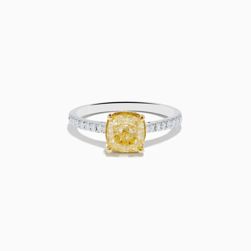 Canare 18K Two Tone Gold Yellow and White Diamond Ring sold by Effy
