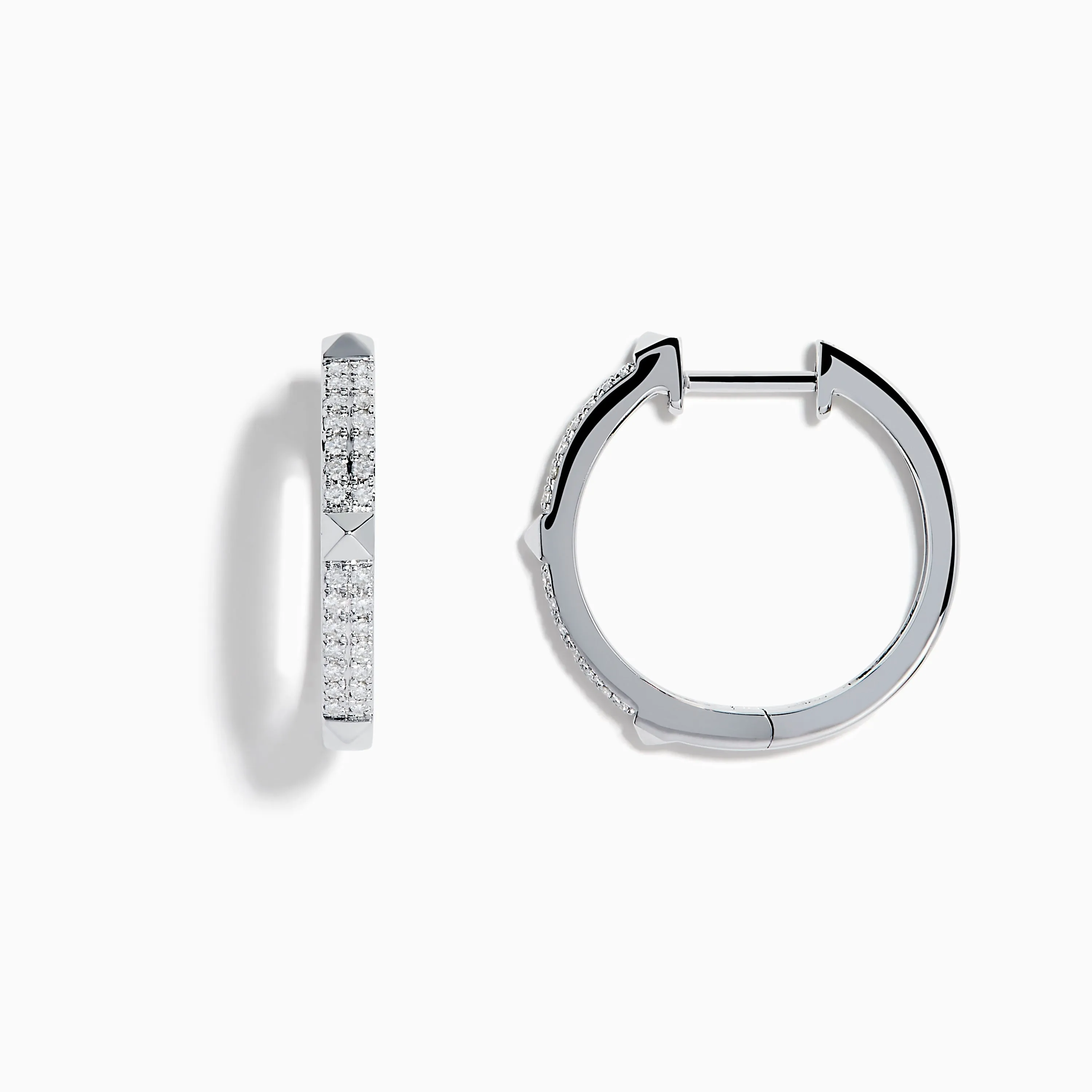 Pave Classica 14K White Gold Diamond Hoop Earrings sold by Effy product image thumbnail 2
