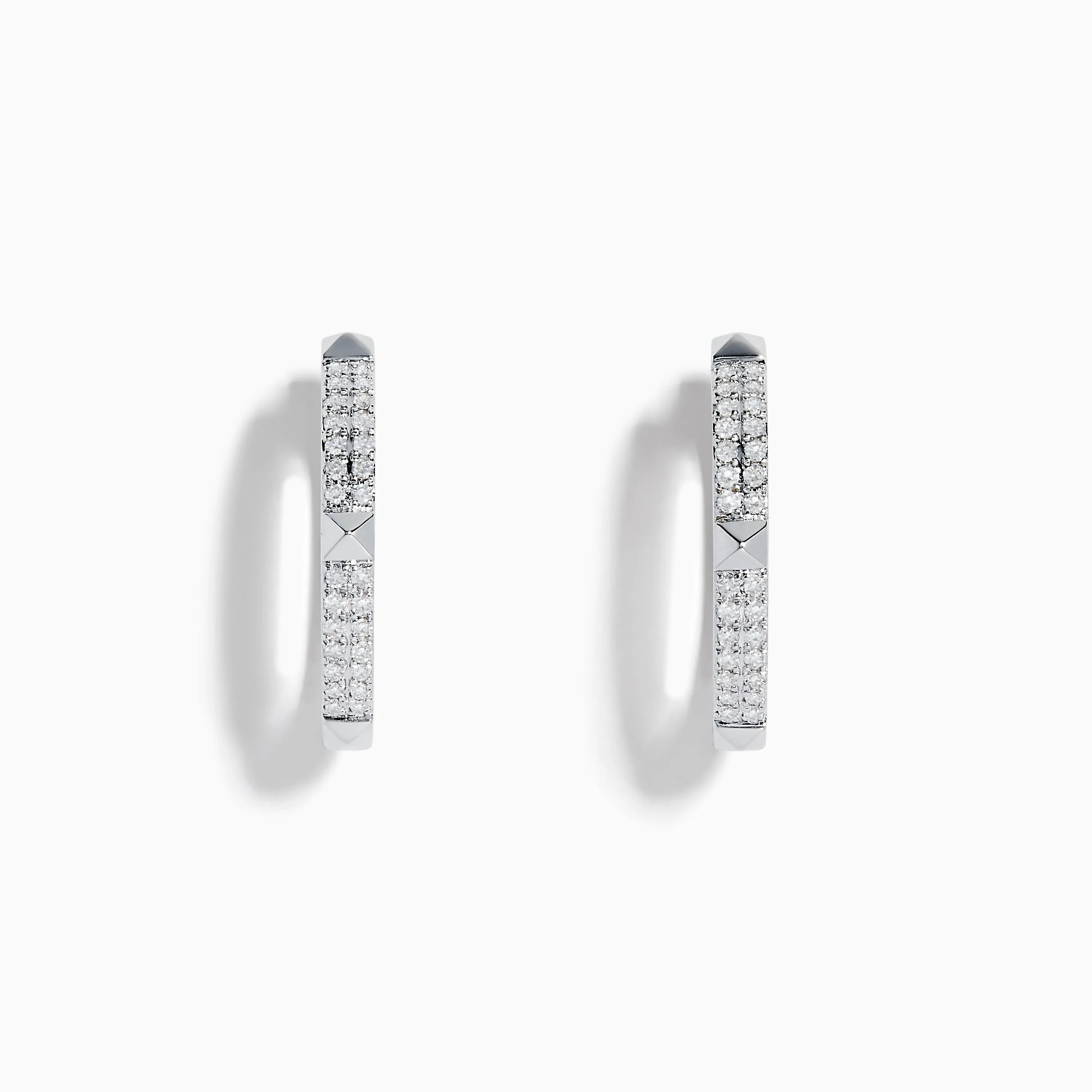 Pave Classica 14K White Gold Diamond Hoop Earrings sold by Effy