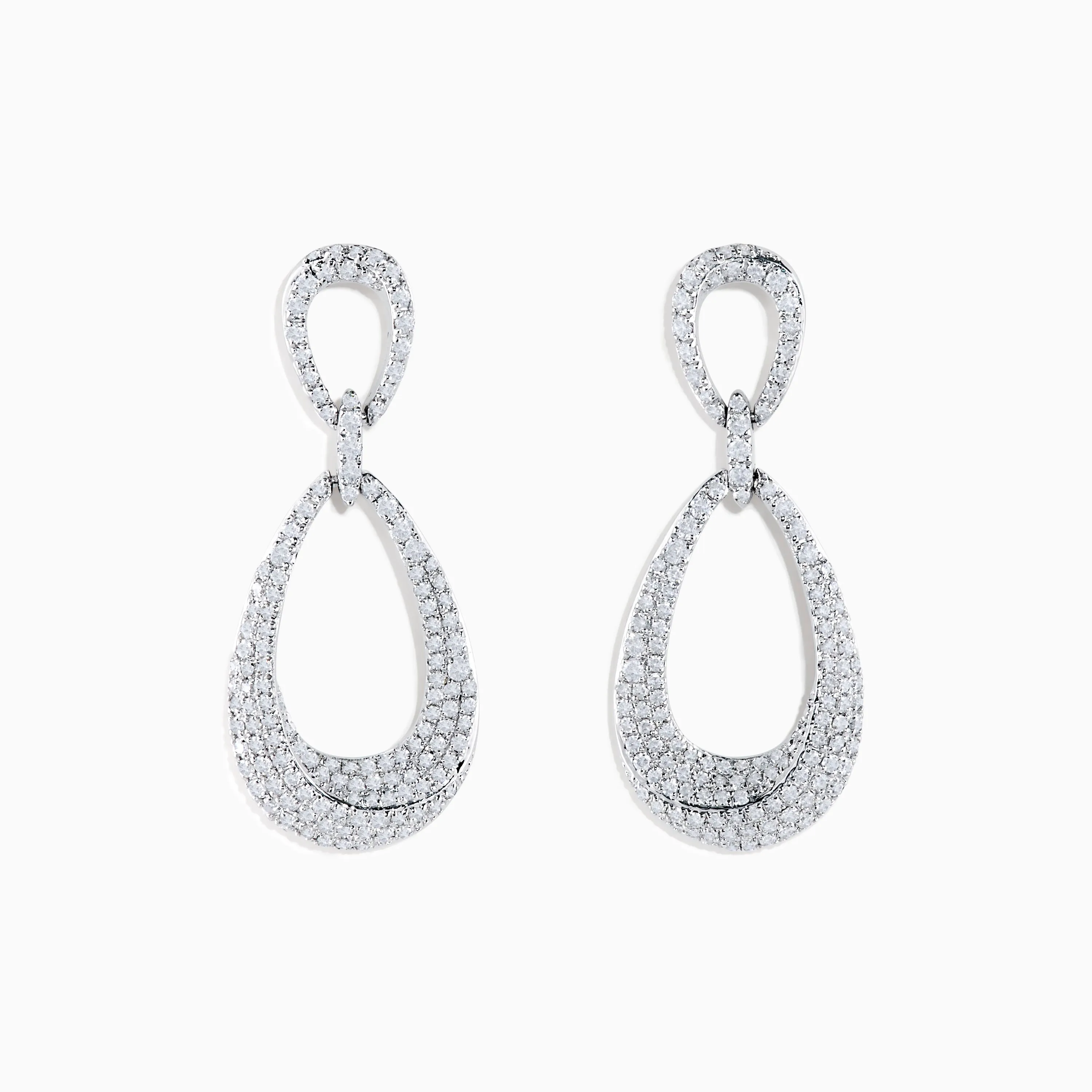 Pave Classica 14K White Gold Diamond Earrings sold by Effy