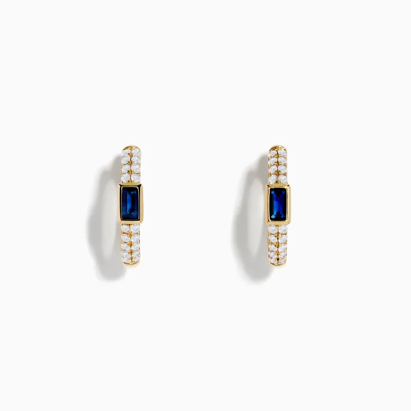 Royal Bleu 14K Yellow Gold Sapphire and Diamond Earrings sold by Effy