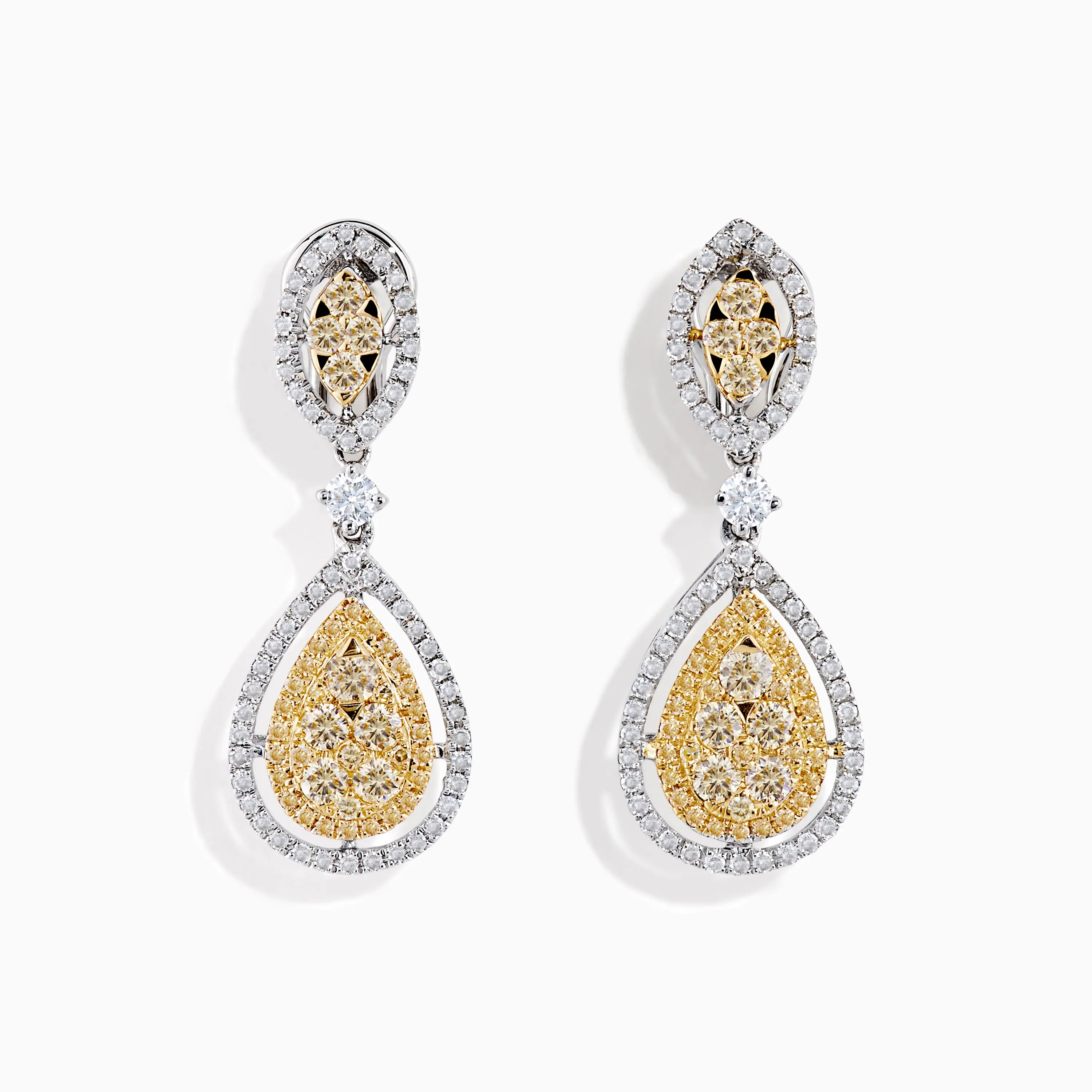 Canare` 14K Two Tone Yellow and White Diamond Earrings sold by Effy