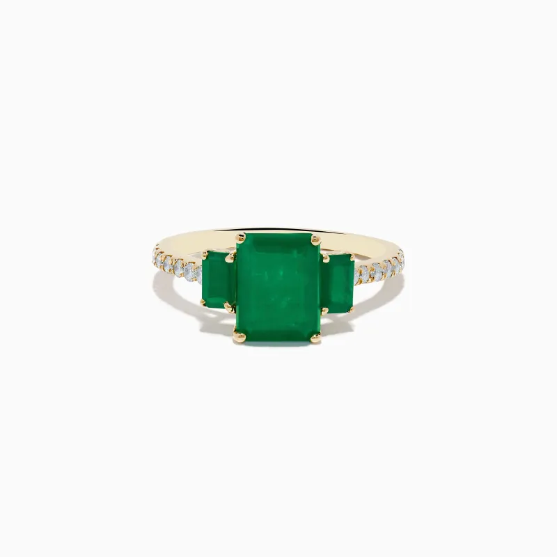 Brasilica 14K Yellow Gold Emerald and Diamond Ring sold by Effy