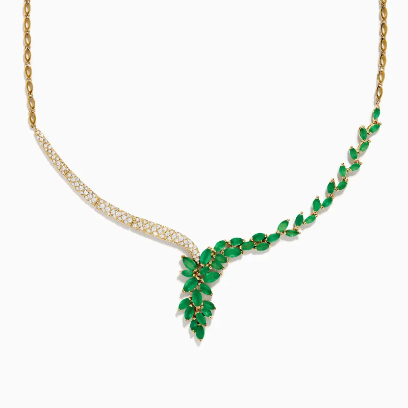 Brasilica 14K Yellow Gold Emerald and Diamond Statement Necklace sold by Effy