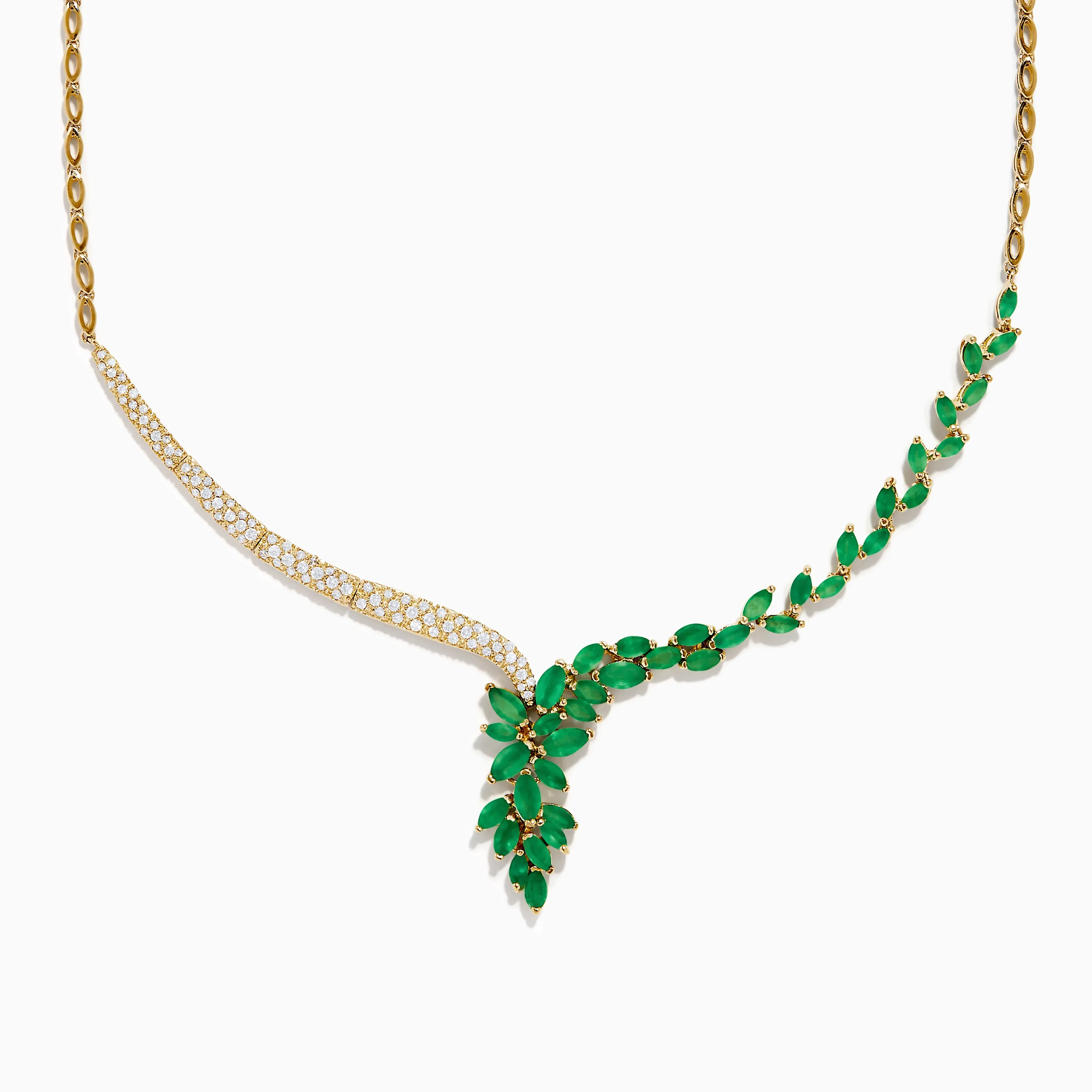 Brasilica 14K Yellow Gold Emerald and Diamond Statement Necklace sold by Effy