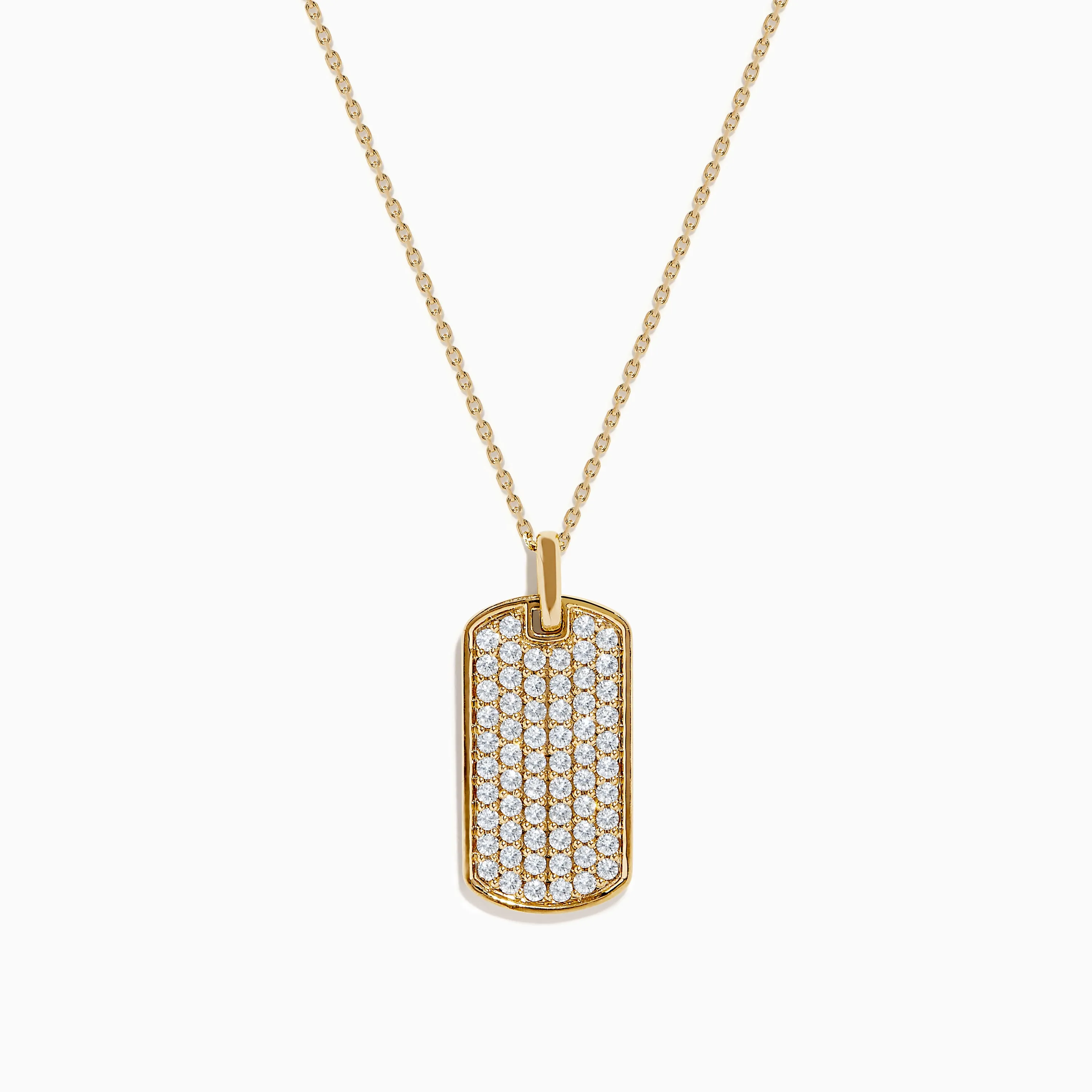 14K Yellow Gold Diamond Dog Tag Pendant sold by Effy