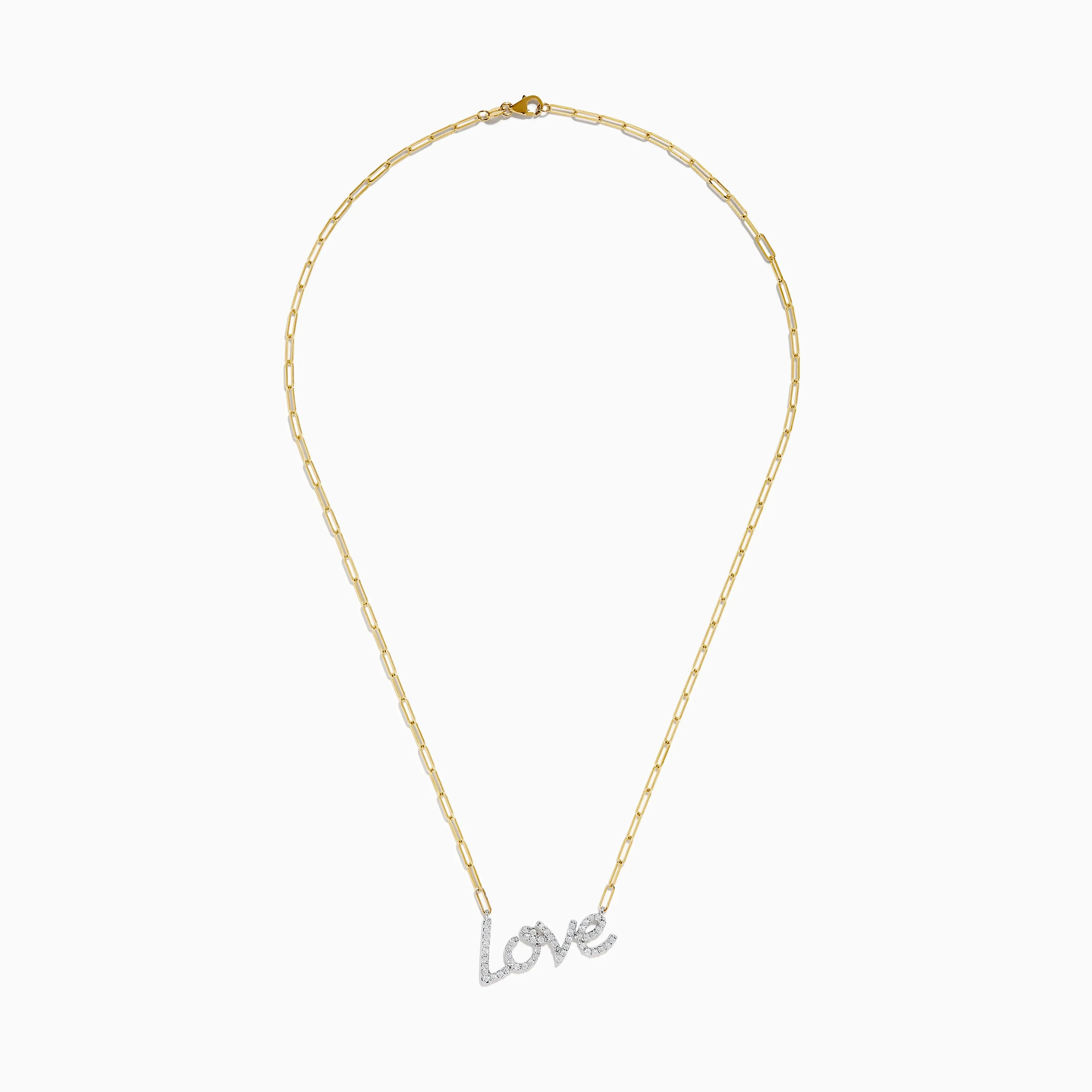 14K Two Tone Gold Diamond Love Necklace sold by Effy product image thumbnail 2