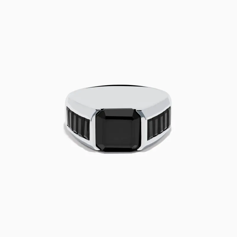 Men's 925 Sterling Silver Black Spinel Ring sold by Effy