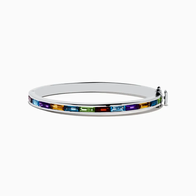 Mosaic 925 Sterling Silver Multi Color Bangle sold by Effy