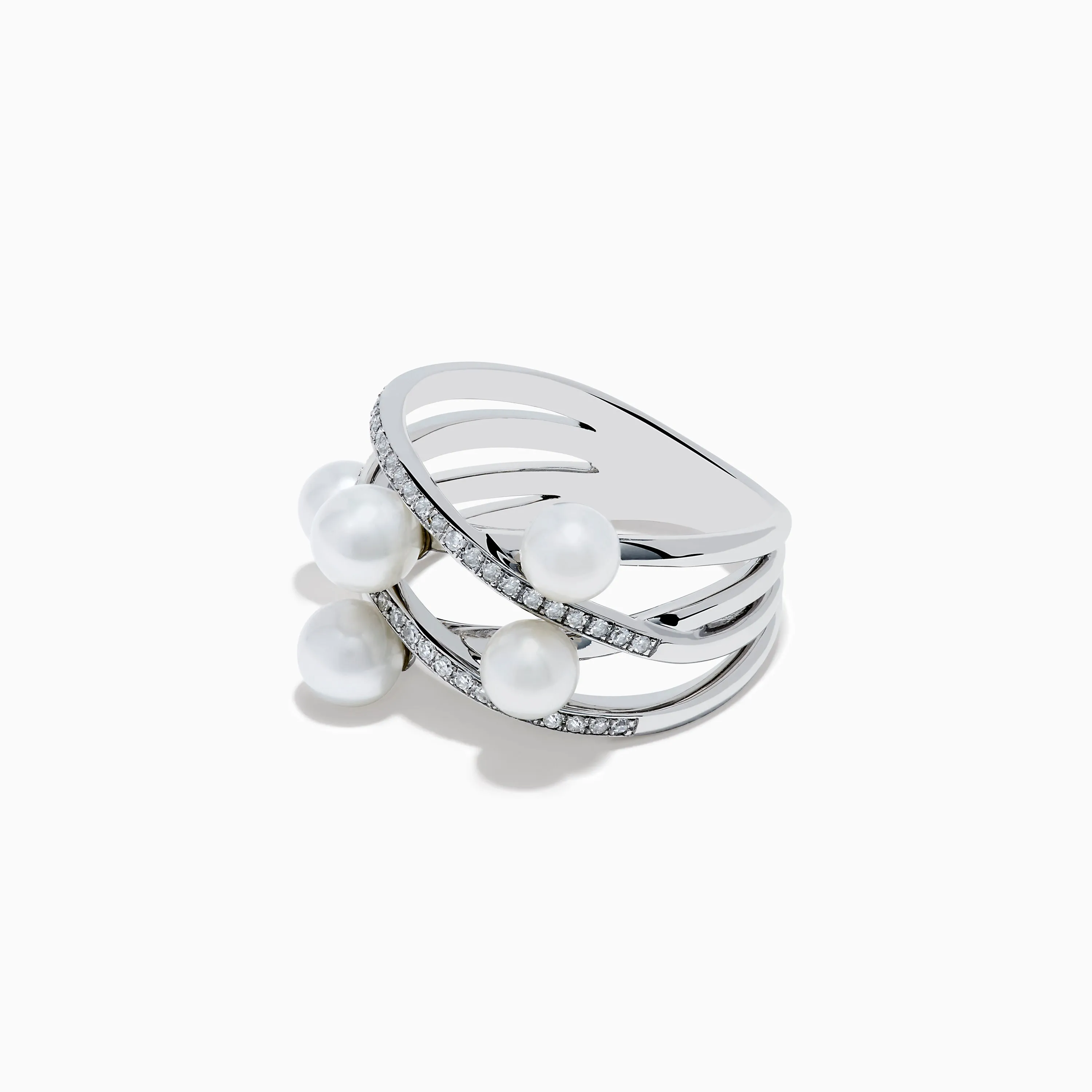 14K White Gold Fresh Water Pearl and Diamond Ring sold by Effy product image thumbnail 2