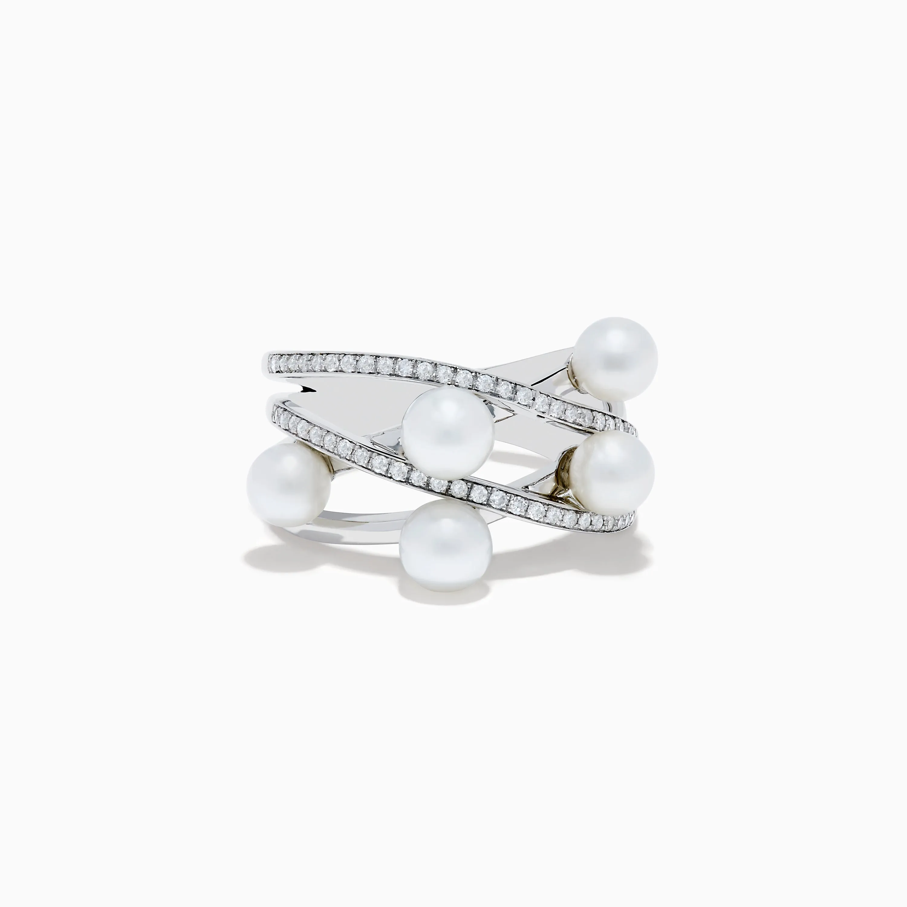 14K White Gold Fresh Water Pearl and Diamond Ring sold by Effy