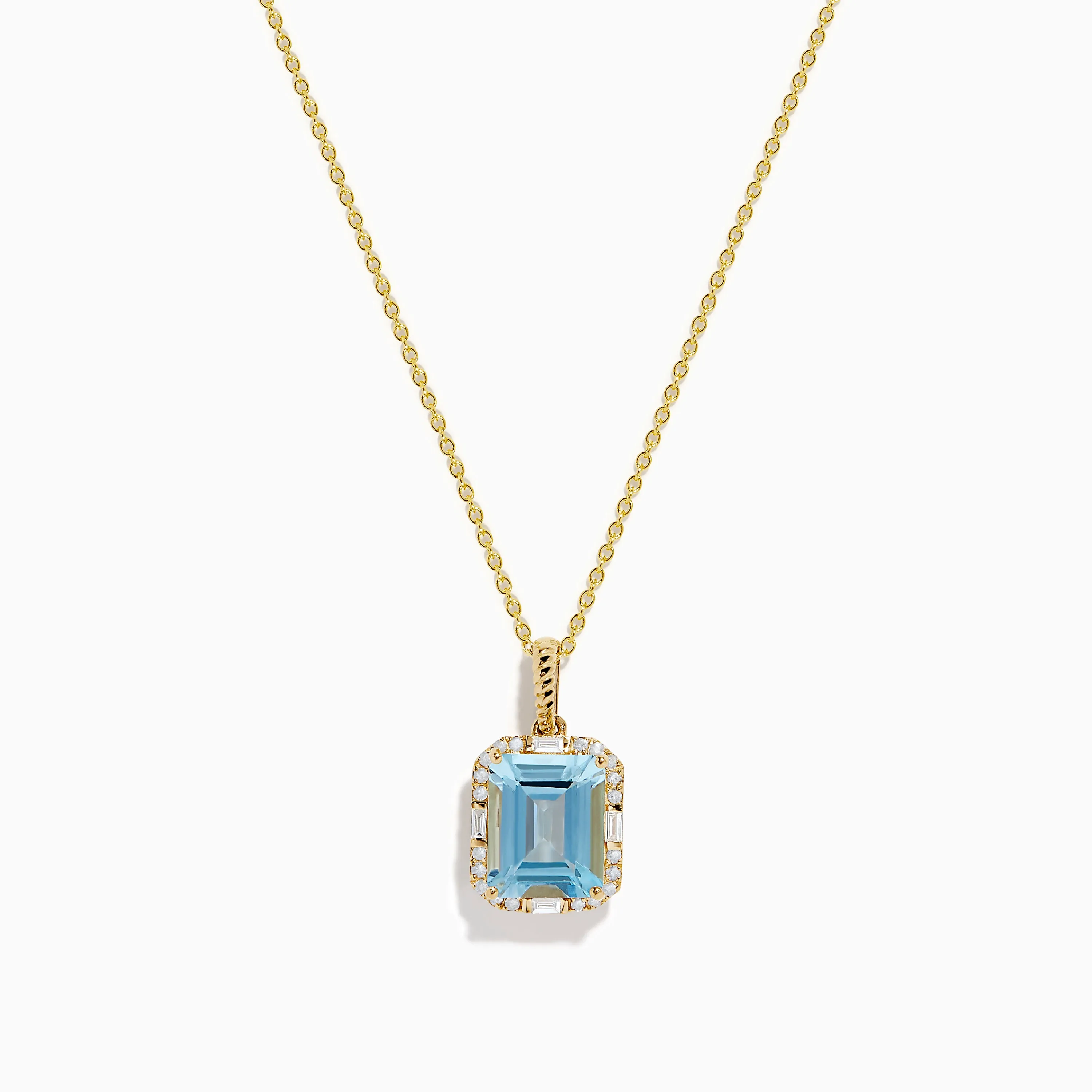 Aquarius 14K Yellow Gold Aquamarine and Diamond Pendant sold by Effy
