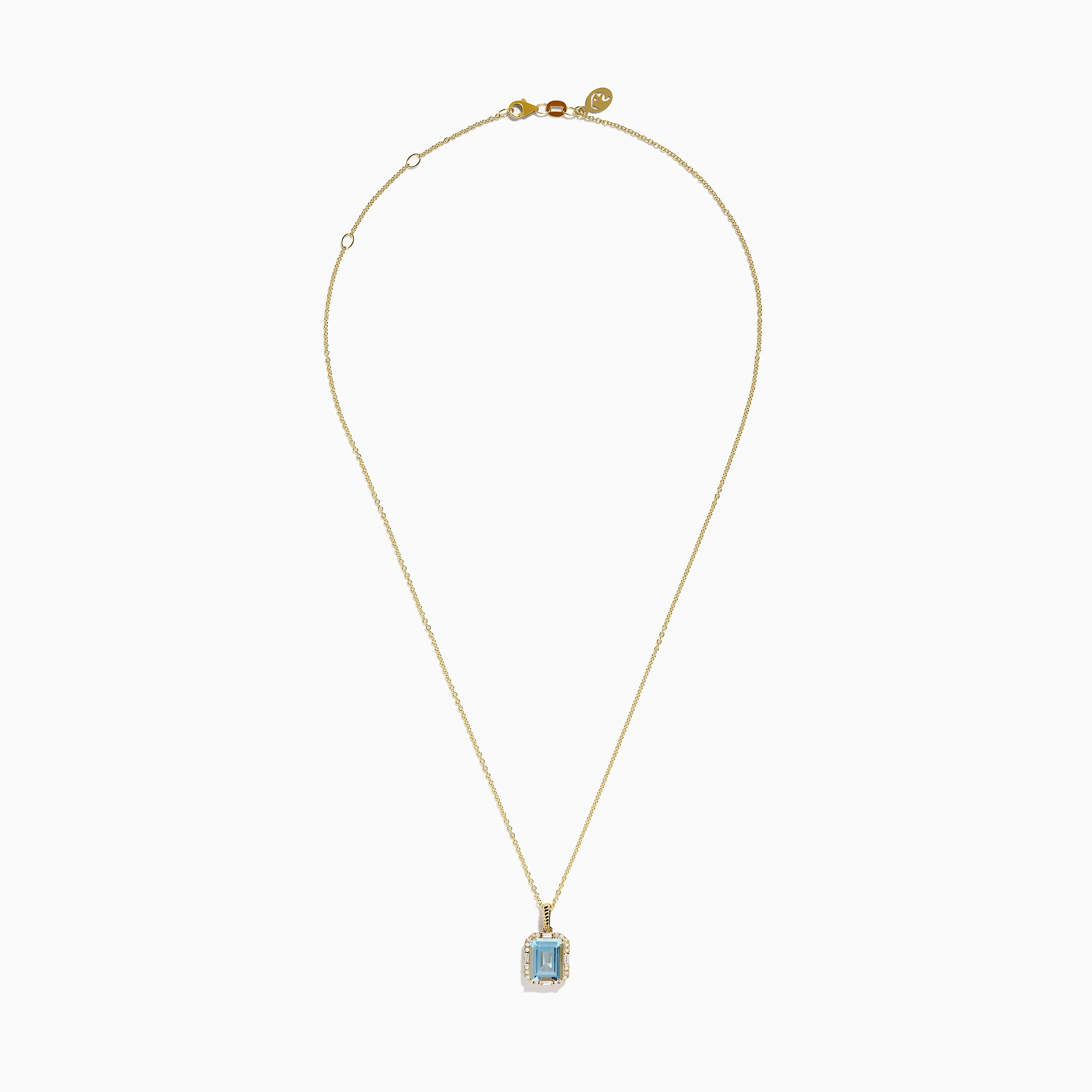 Aquarius 14K Yellow Gold Aquamarine and Diamond Pendant sold by Effy product image thumbnail 2