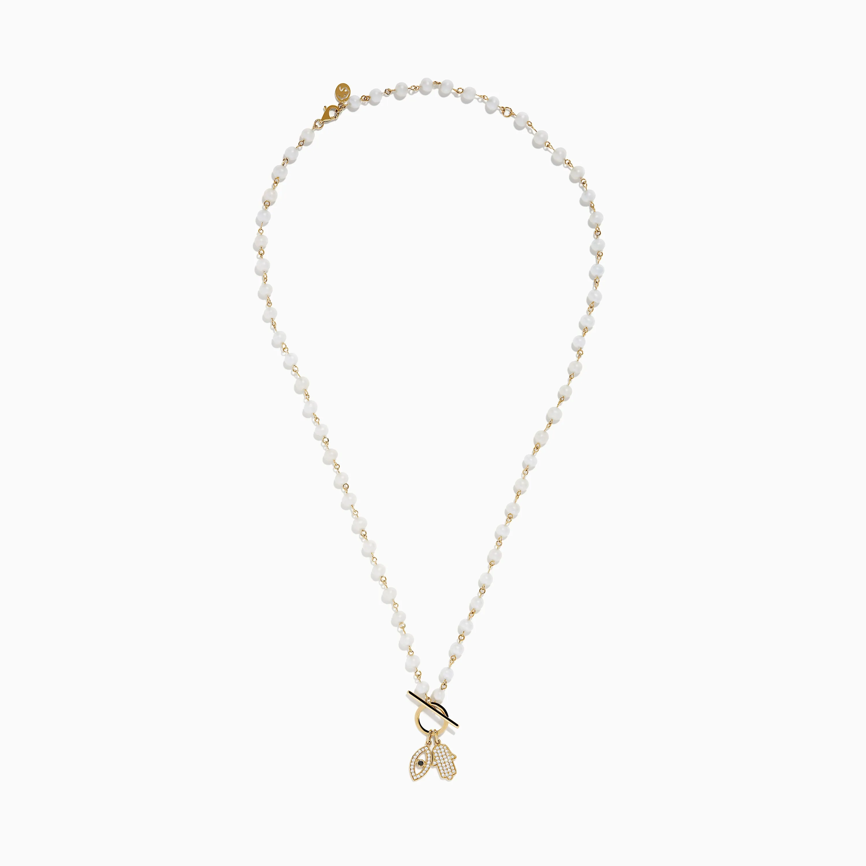 14K Yellow Gold Fresh Water Pearl and Diamond Evil Eye Necklace sold by Effy product image thumbnail 2