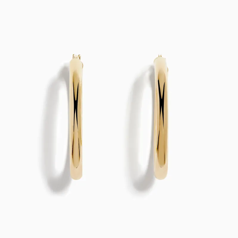 14K Yellow Gold Hollow Large Round Hoop Earrings sold by Effy