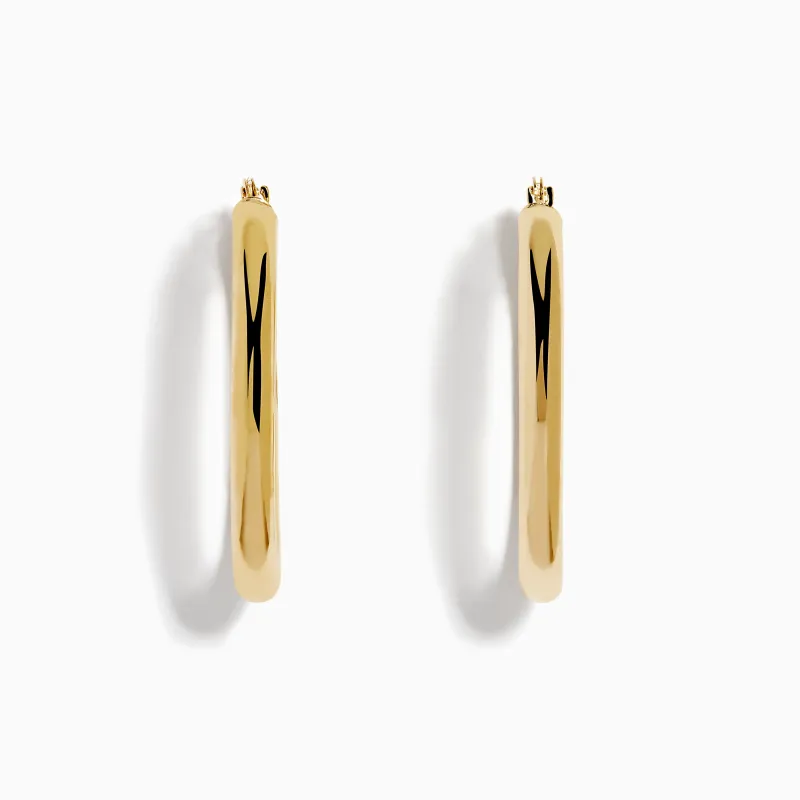 14K Yellow Gold Hollow Oval Hoop Earrings sold by Effy
