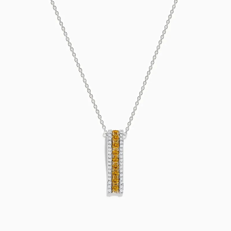 Canare 14K Two Tone Gold White and Yellow Diamond Pendant sold by Effy