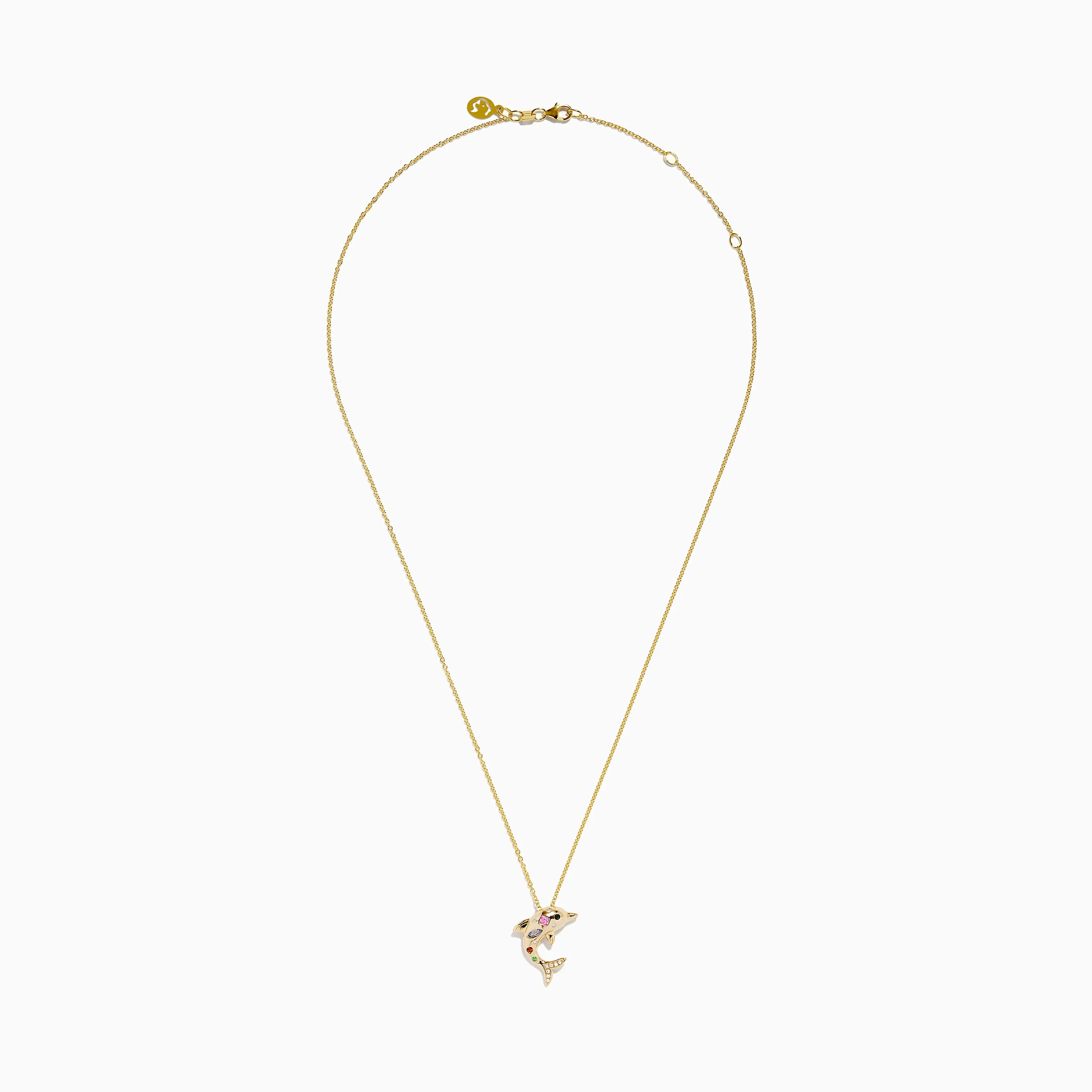 Seaside 14K Yellow Gold Multi Sapphire and Diamond Dolphin Pendant sold by Effy product image thumbnail 2