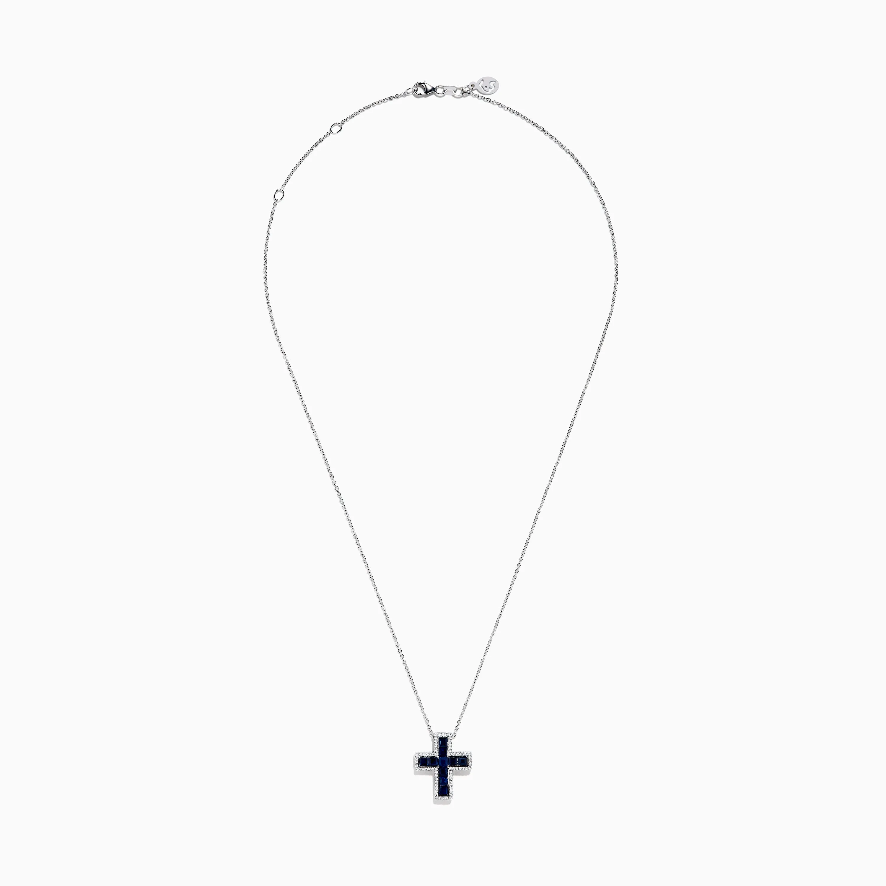 Royale Bleu 14K White Gold Sapphire and Diamond Cross Pendant sold by Effy product image thumbnail 2