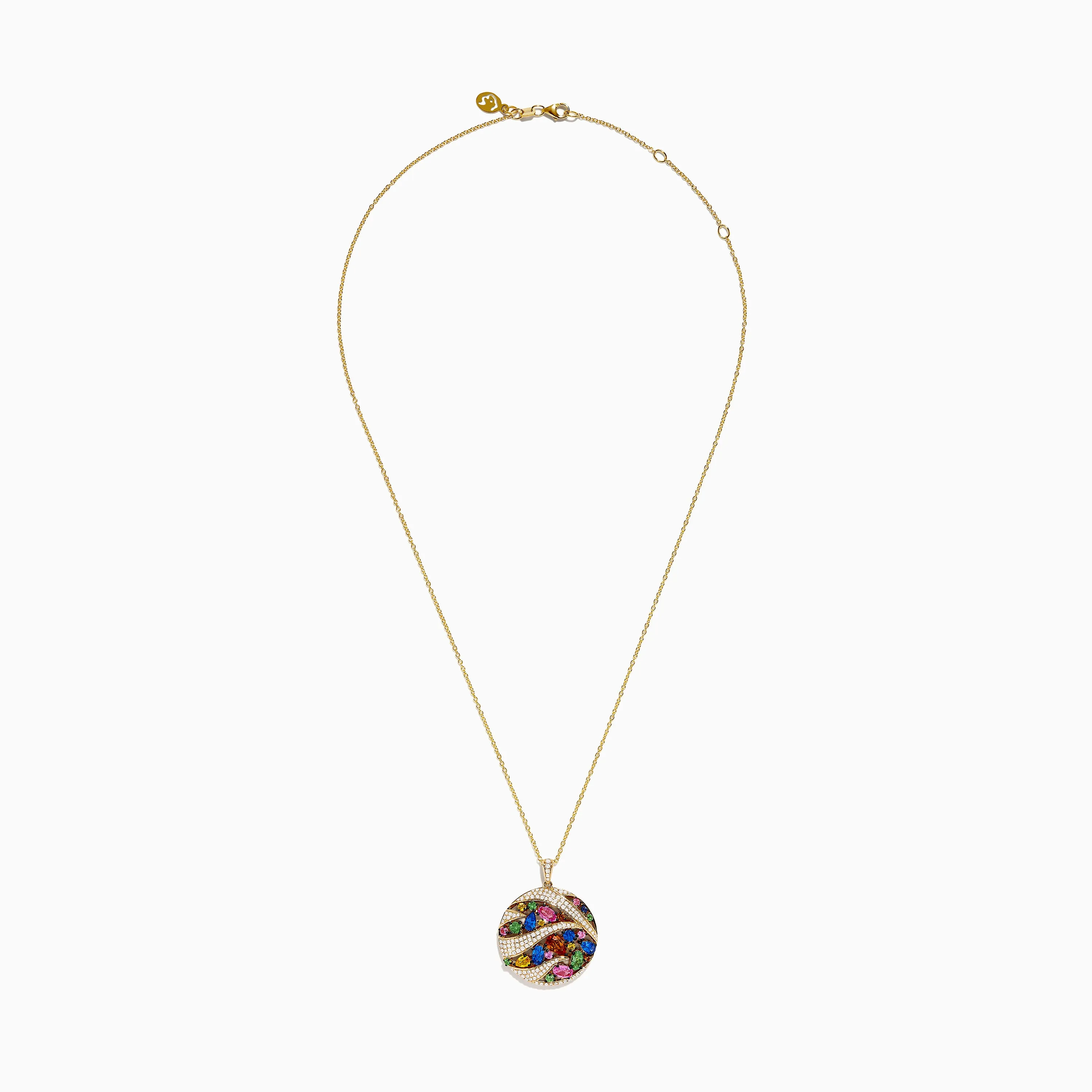 Watercolors 14K Yellow Gold Multi Color Sapphire and Diamond Pendant sold by Effy product image thumbnail 2