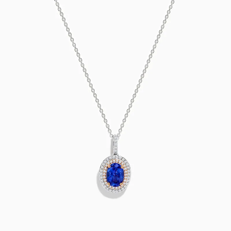 Nahla Siri 14K White & Rose Gold Tanzanite and Diamond Pendant sold by Effy