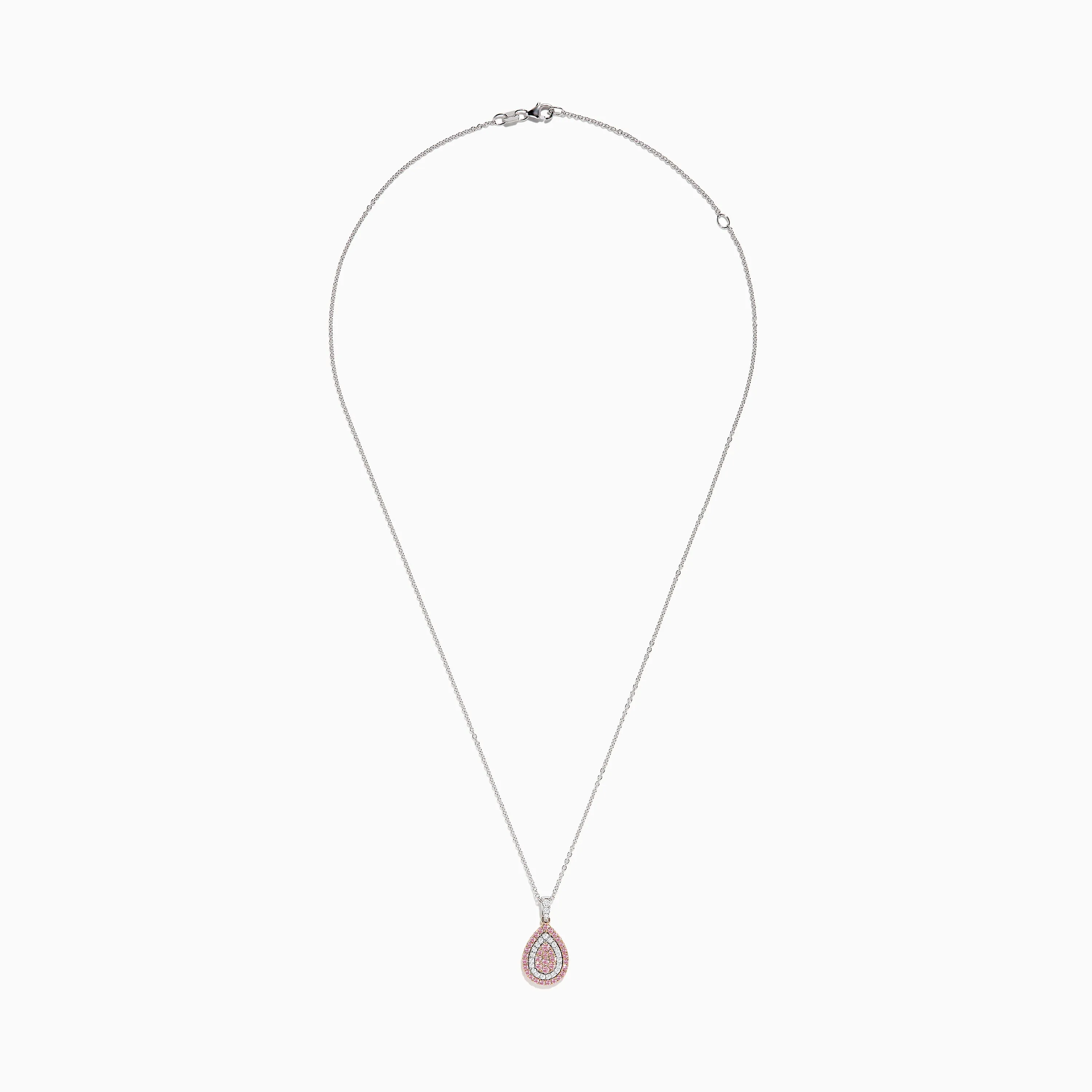 14K Two Tone Gold Pink and White Diamond Pendant sold by Effy product image thumbnail 2