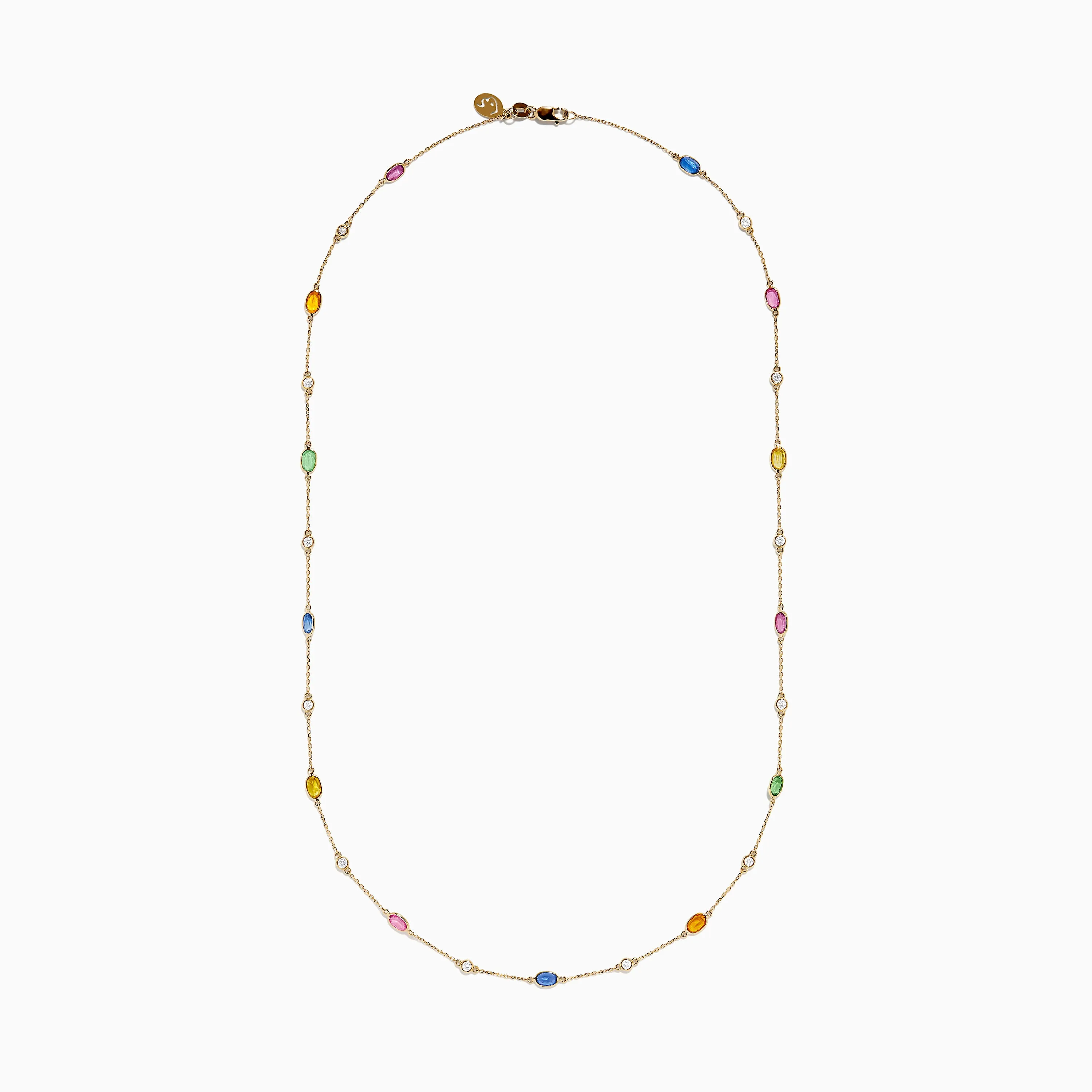 14K Yellow Gold Multi Sapphire and Diamond Station Necklace sold by Effy product image thumbnail 2