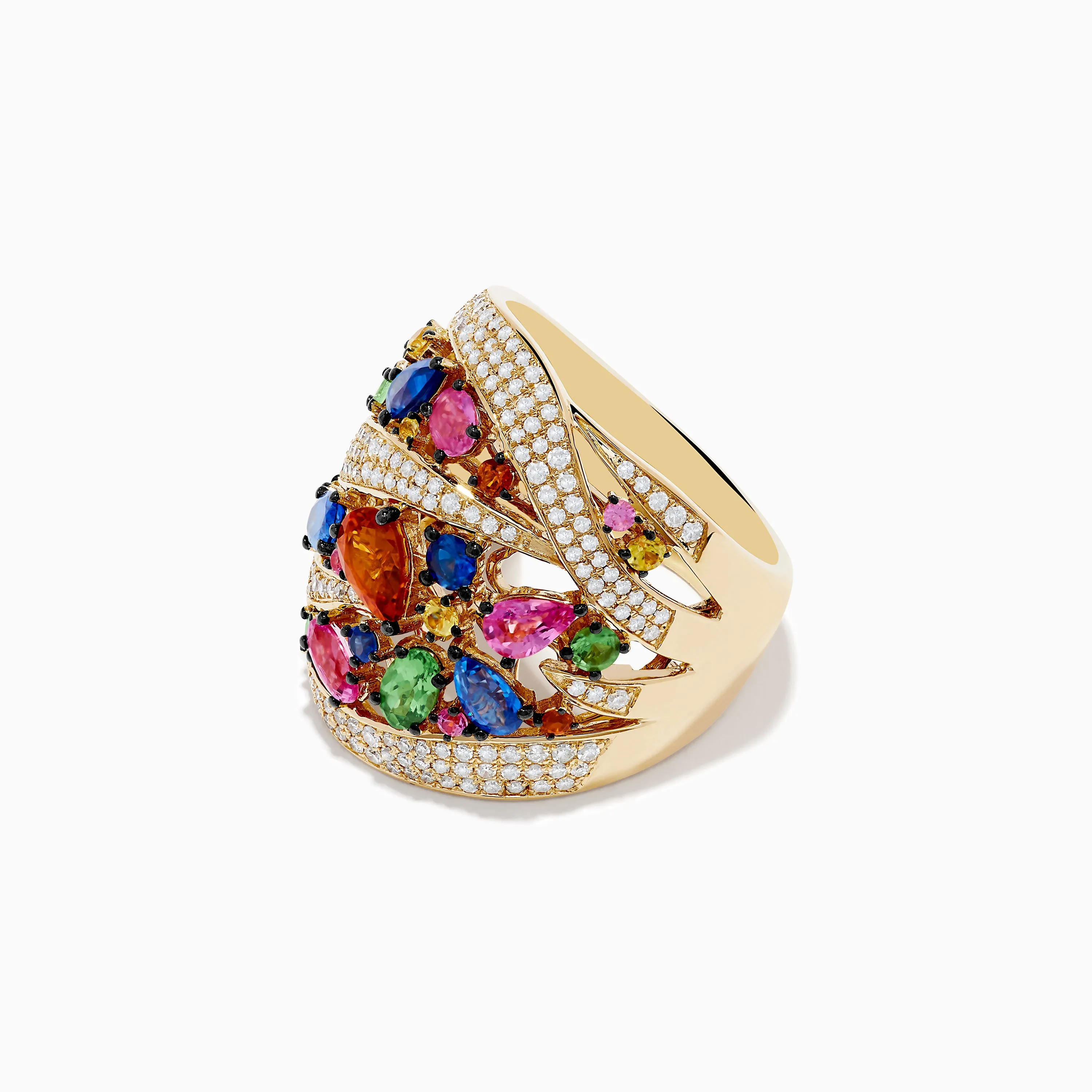 Watercolors 14K Yellow Gold Multi Sapphire and Diamond Ring sold by Effy product image thumbnail 2