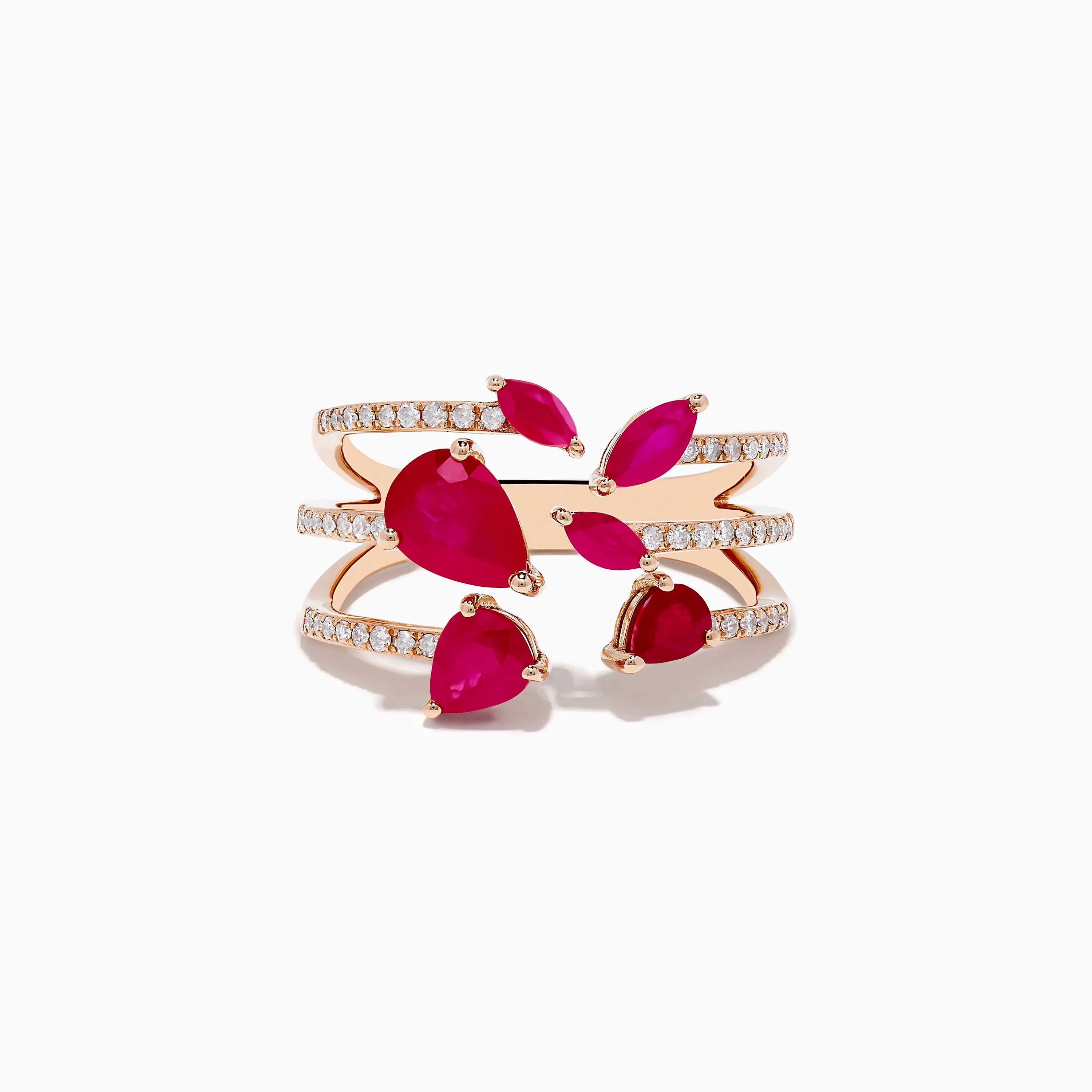 Ruby Royale 14K Rose Gold Ruby and Diamond Ring sold by Effy