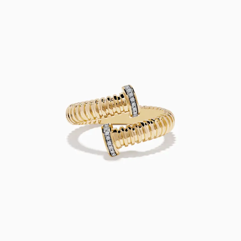D'Oro 14K Yellow Gold Diamond Bypass Ring sold by Effy