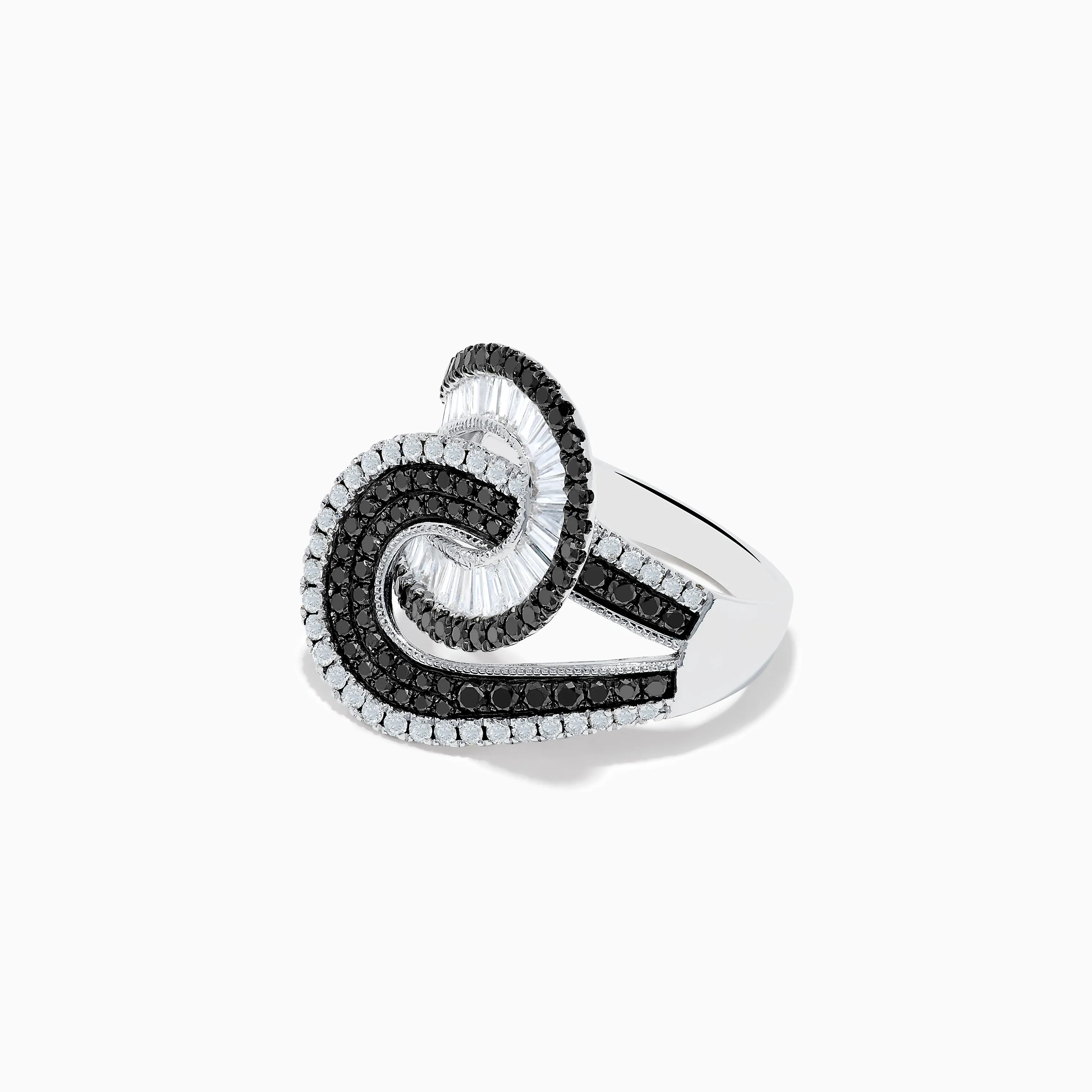 14K White Gold Black and White Diamond Swirl Ring sold by Effy product image thumbnail 2