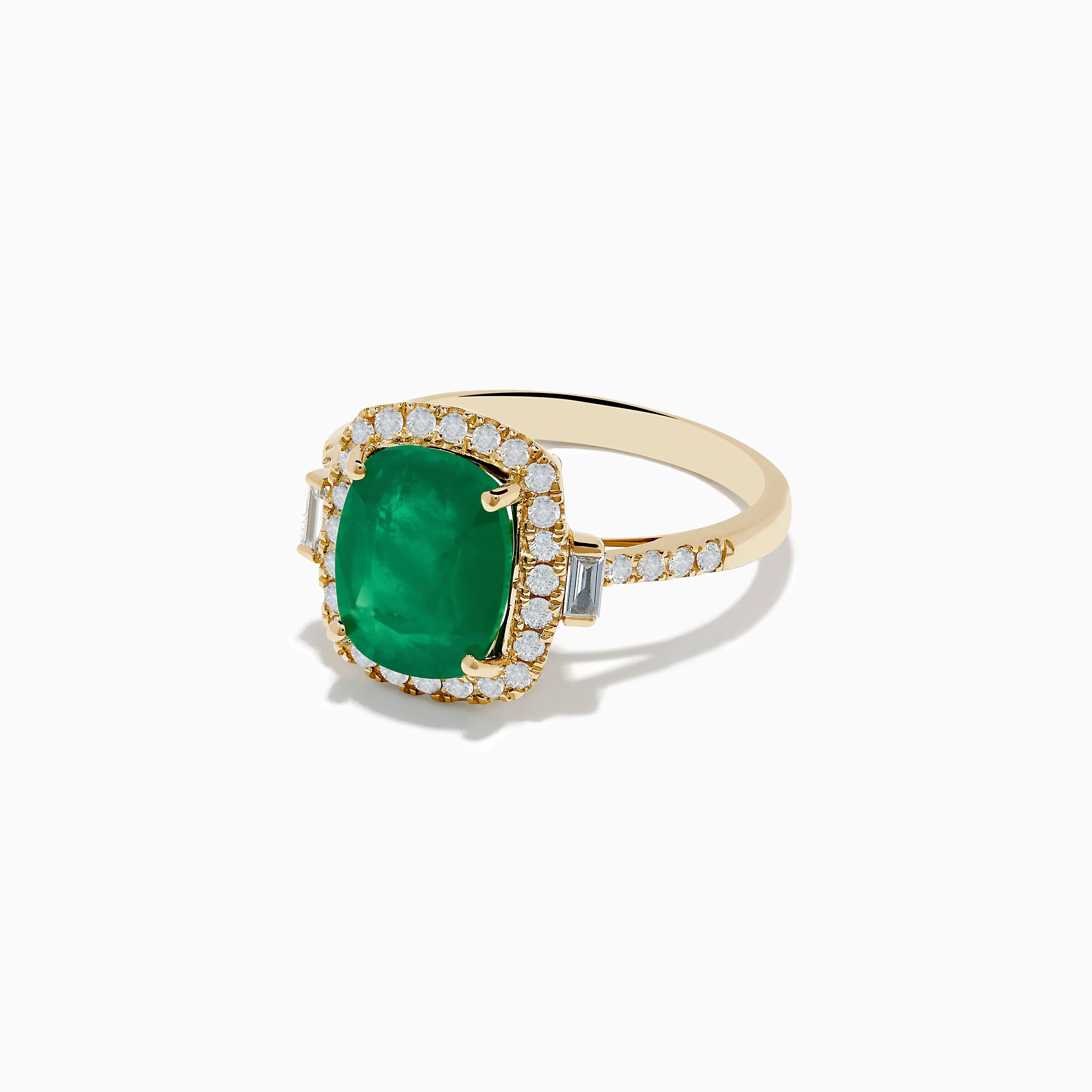 Brasilica 14K Yellow Gold Emerald and Diamond Ring sold by Effy product image thumbnail 2