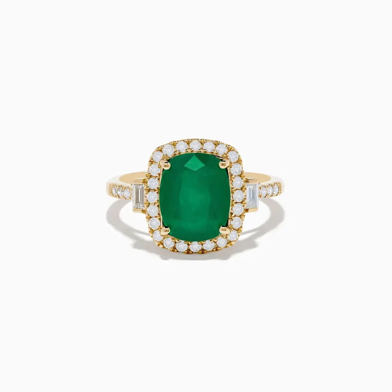 Brasilica 14K Yellow Gold Emerald and Diamond Ring sold by Effy