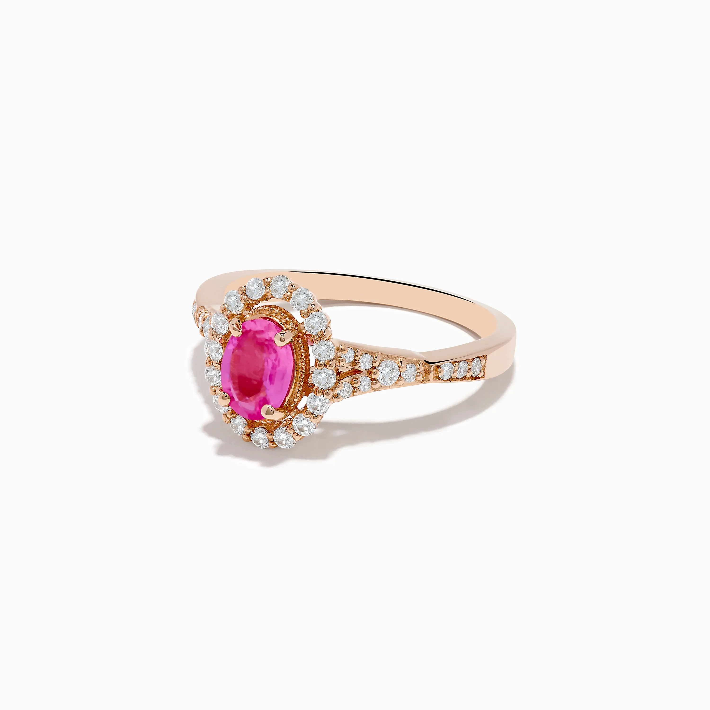 14K Rose Gold Pink Sapphire and Diamond Ring sold by Effy product image thumbnail 2