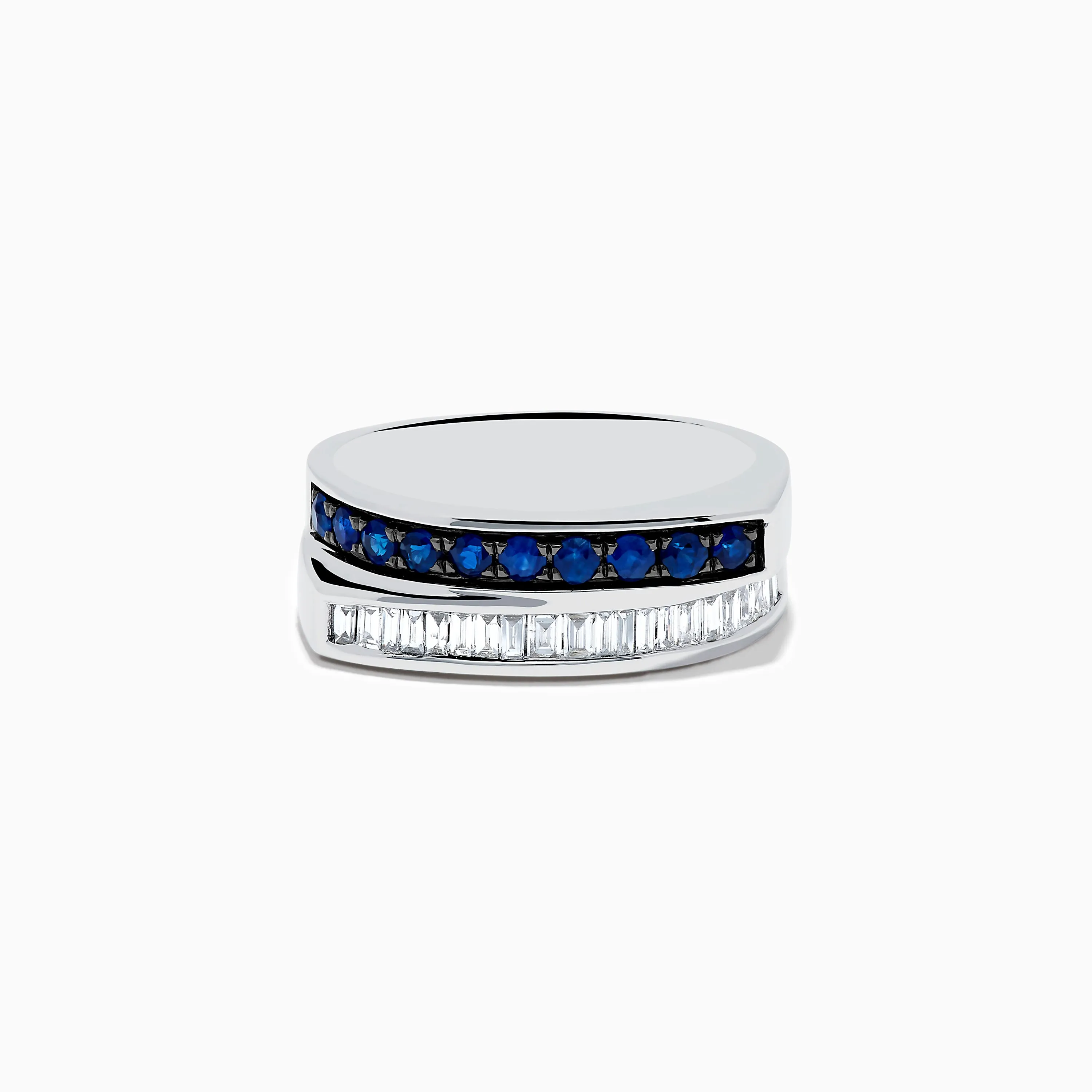 Royal Bleu 14K White Gold Sapphire and Diamond Band Ring sold by Effy
