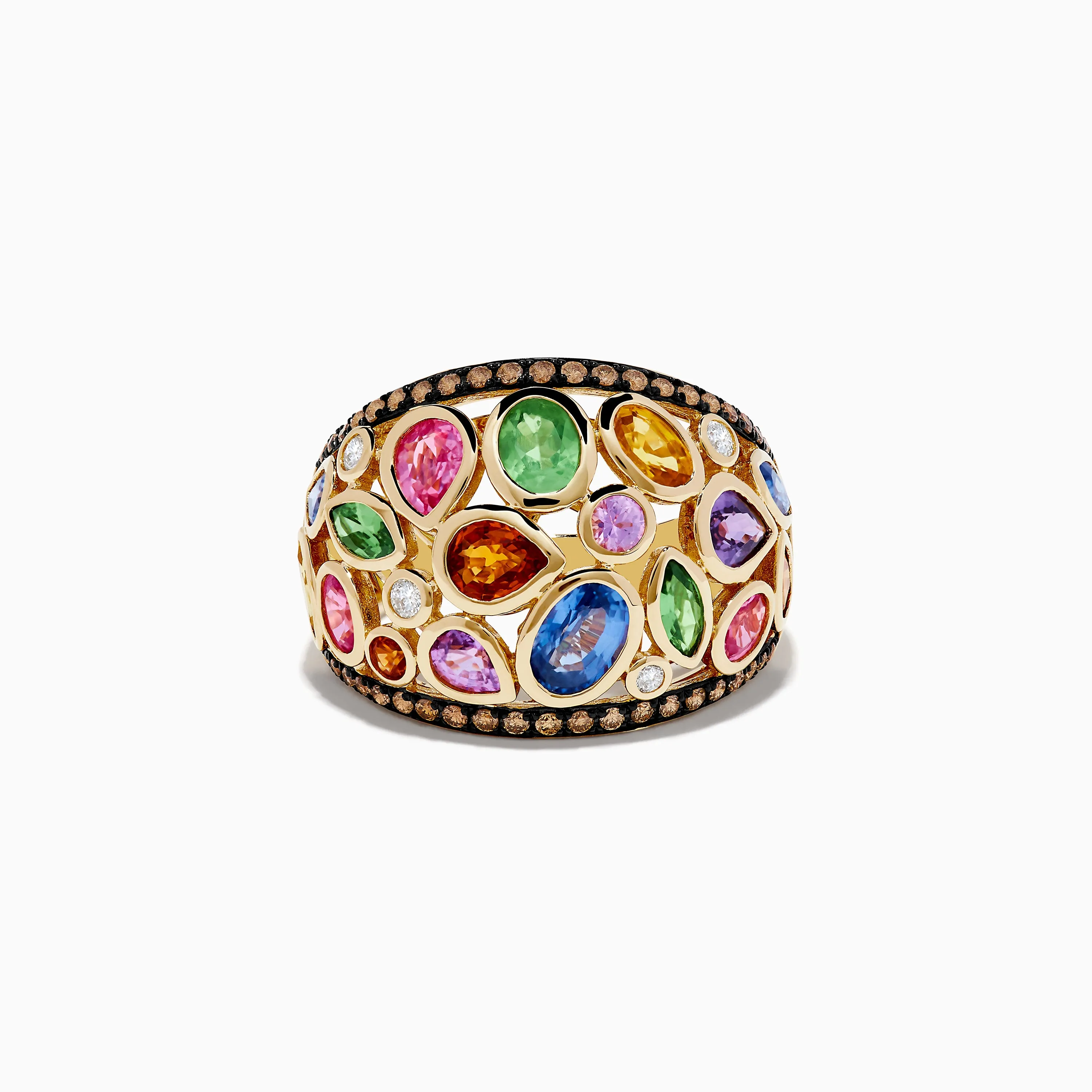 Watercolors 14K Yellow Gold Multi Sapphire and Diamond Ring sold by Effy