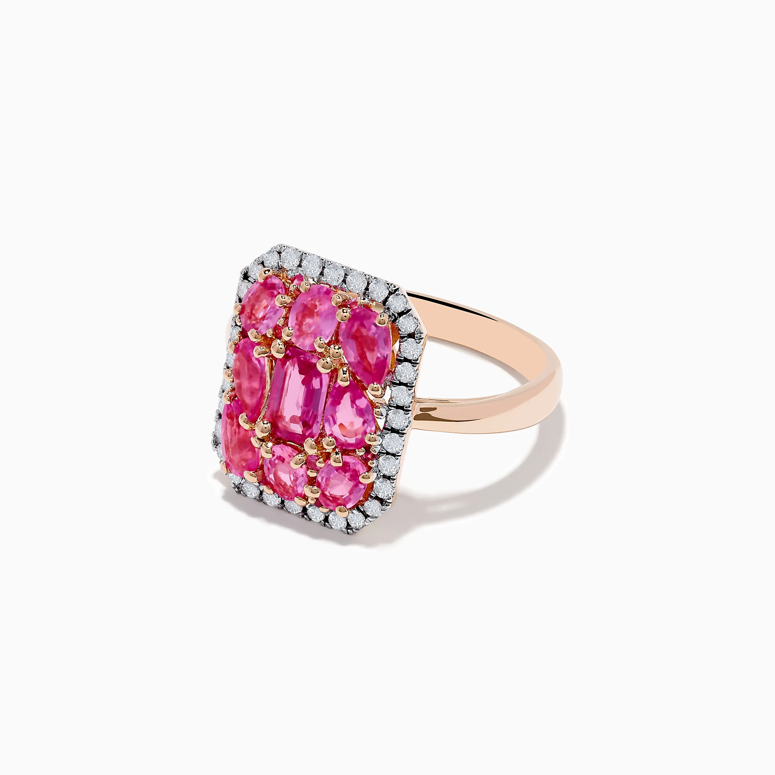 14K Rose Gold Pink Sapphire and Diamond Ring sold by Effy product image thumbnail 2