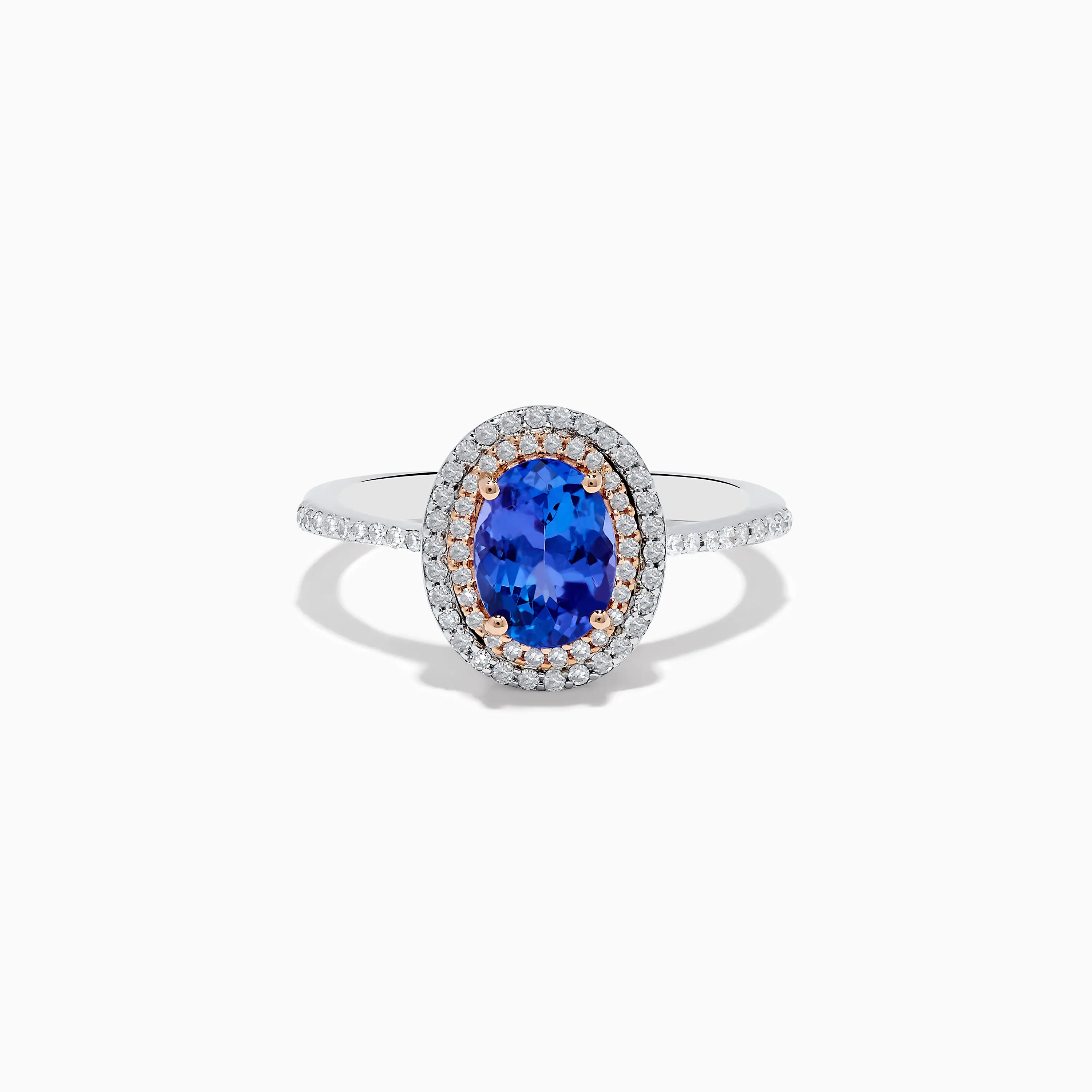 Nahla Siri 14K Two Tone Tanzanite and Diamond Double Halo Ring sold by Effy