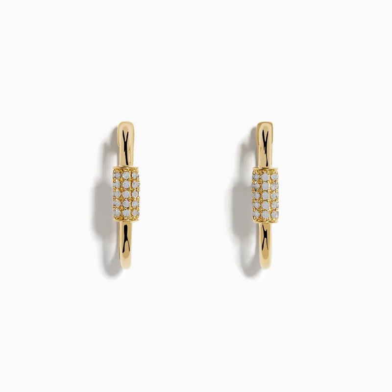 14K Yellow Gold Diamond Hoop Earrings sold by Effy