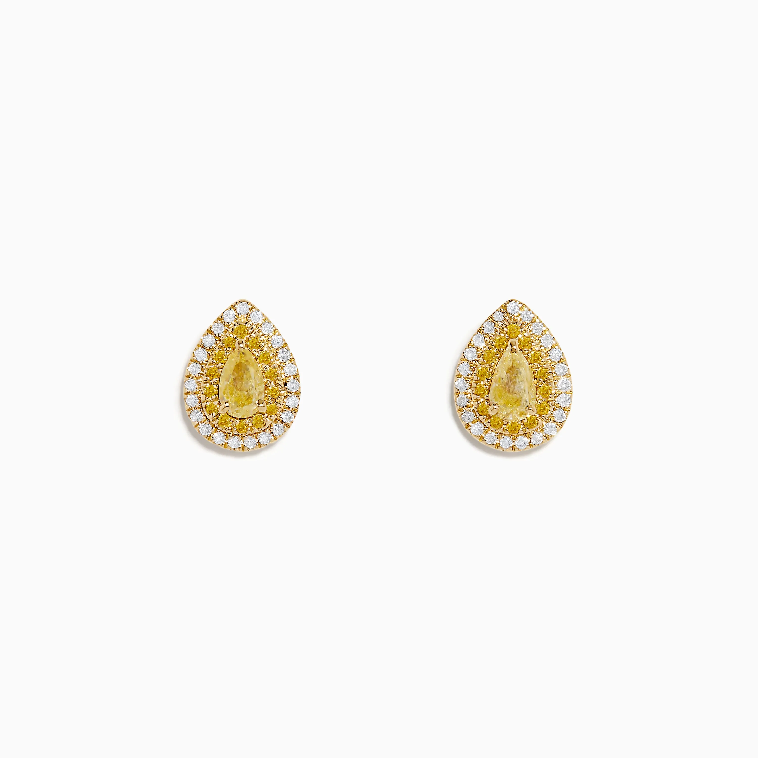 14K Yellow Gold White and Yellow Diamond Pear Stud Earrings sold by Effy