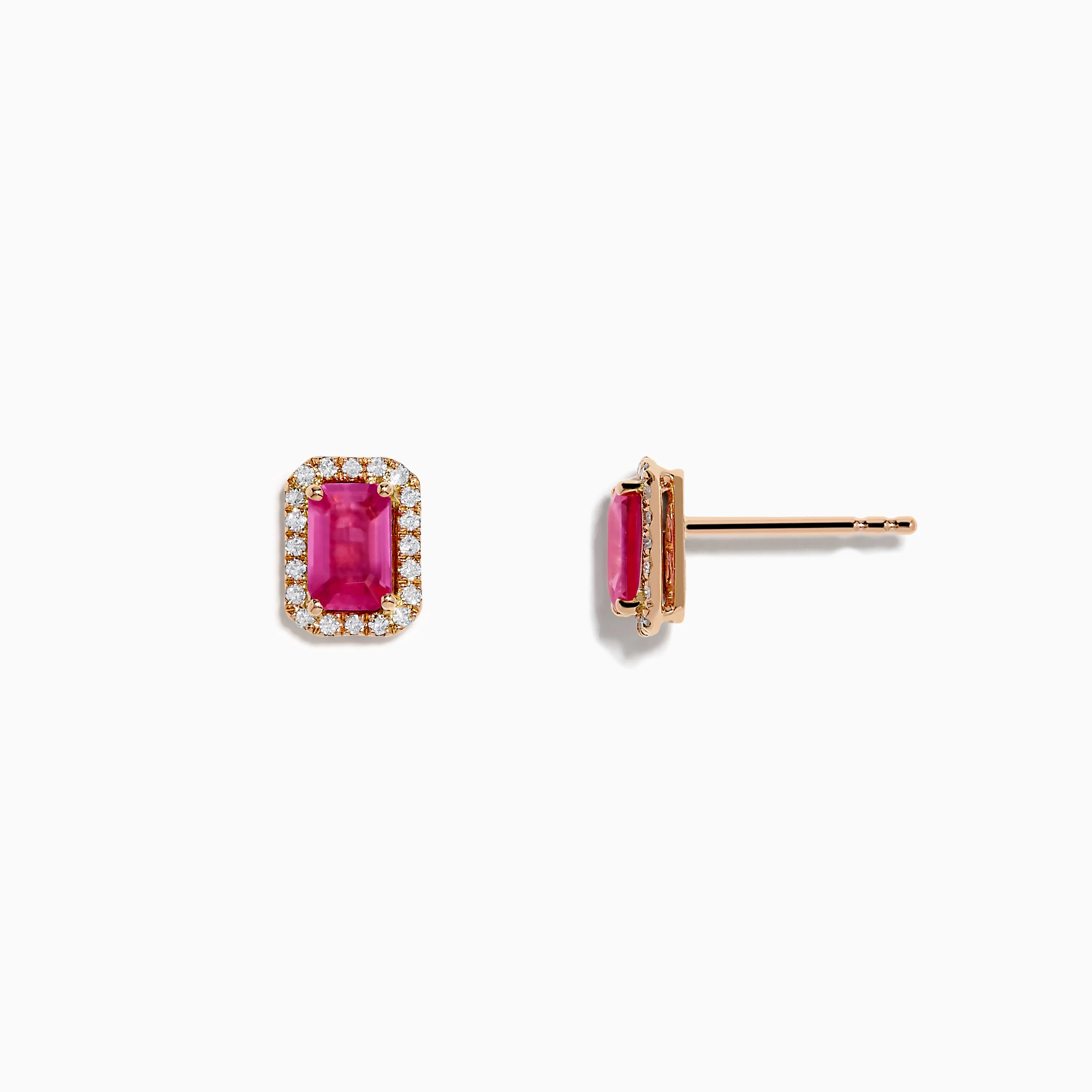 14K Rose Gold Pink Sapphire and Diamond Earrings sold by Effy product image thumbnail 2