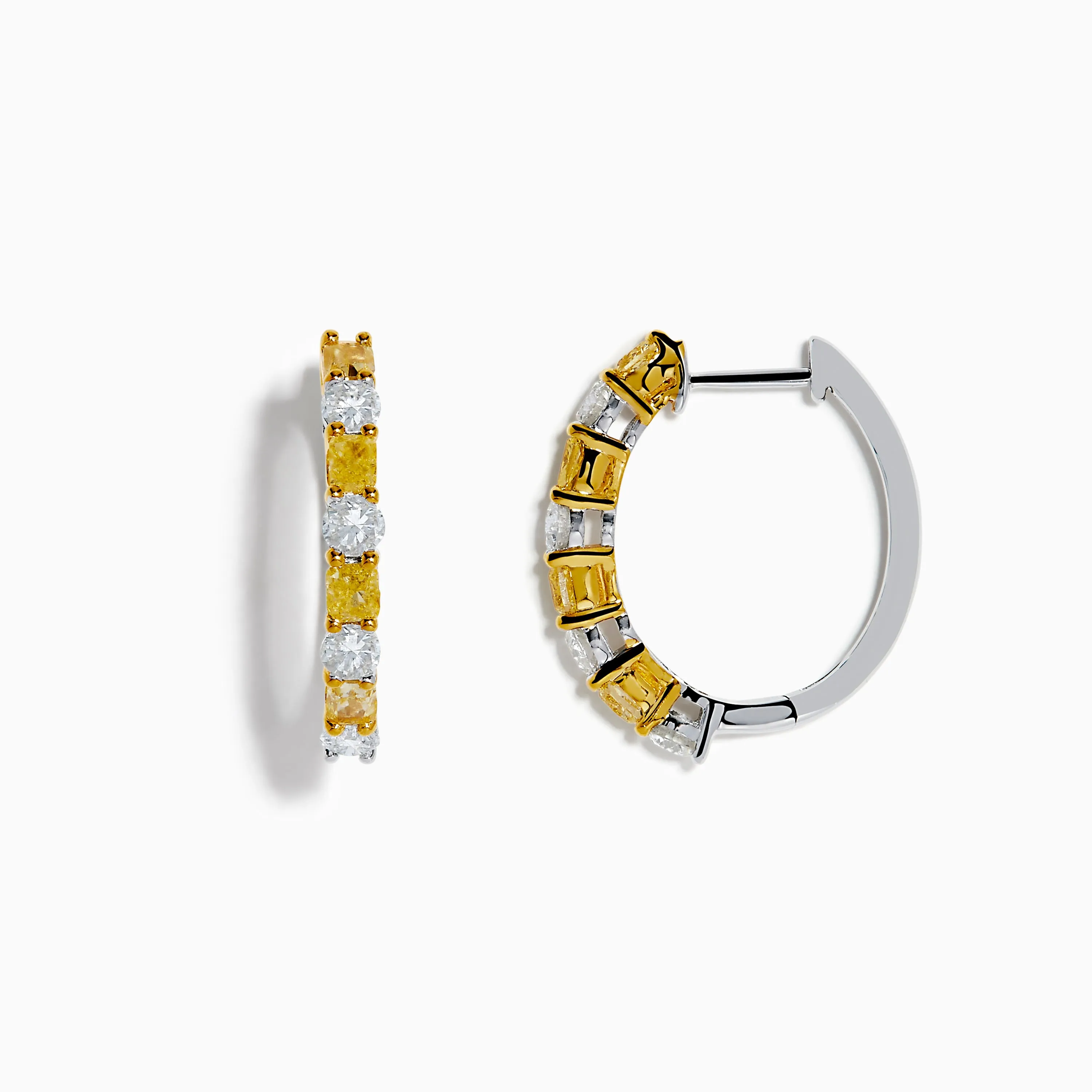 Canare 18K Two Tone White and Yellow Diamond Hoop Earrings sold by Effy product image thumbnail 2