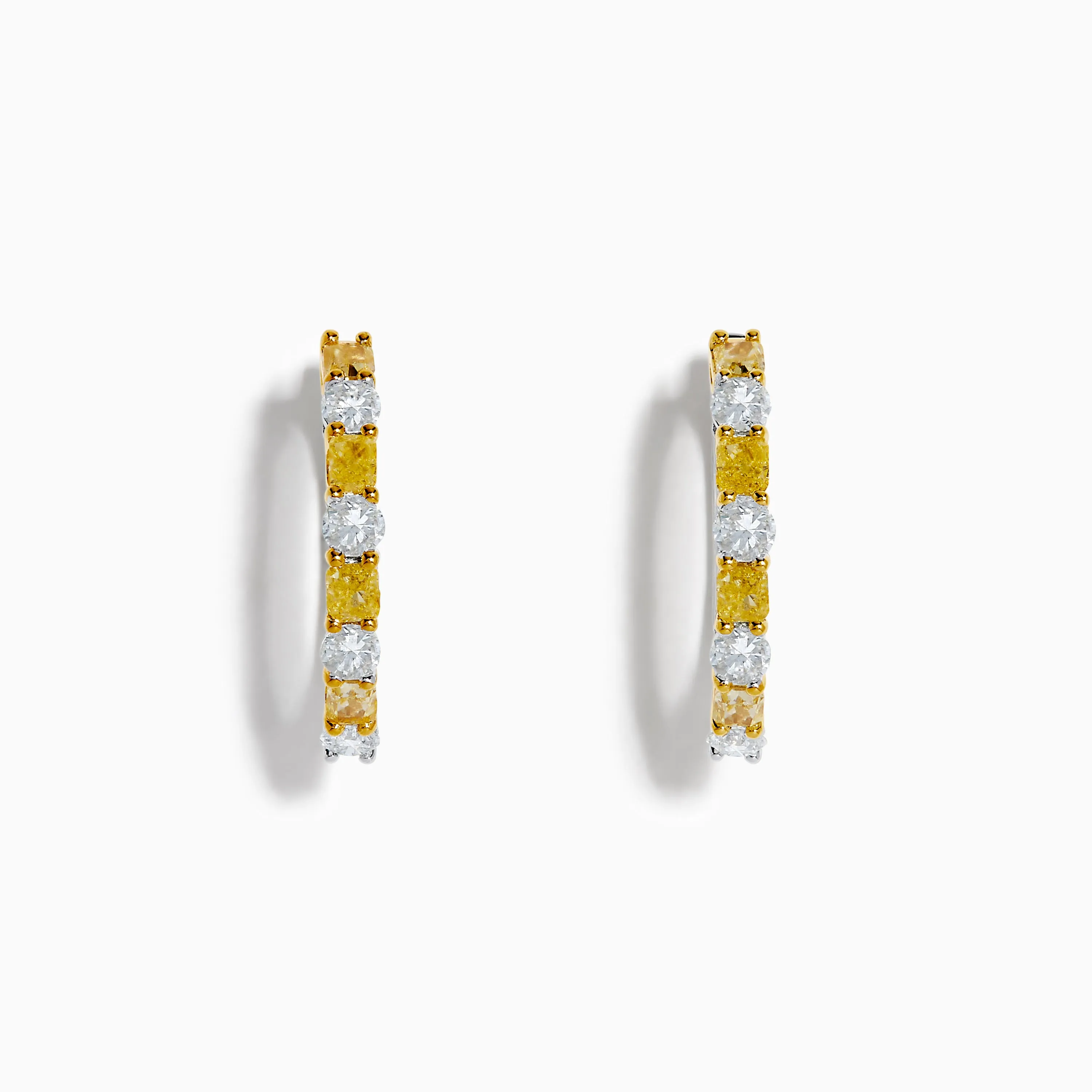 Canare 18K Two Tone White and Yellow Diamond Hoop Earrings sold by Effy