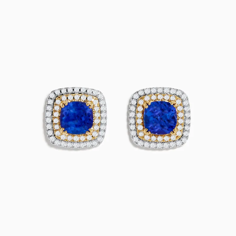 Nahla Siri 14K White & Yellow Gold Tanzanite and Diamond Stud Earrings sold by Effy