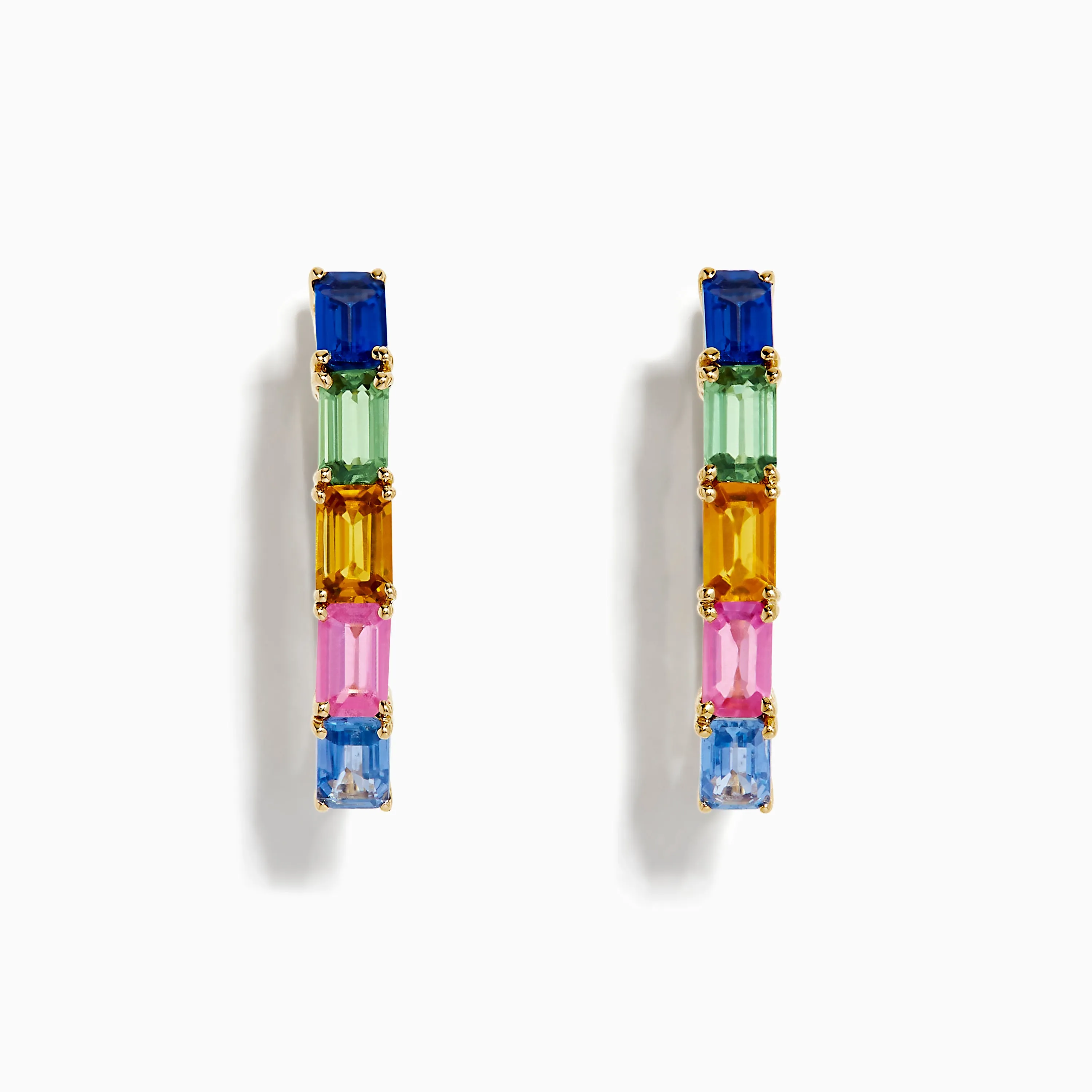 14K Yellow Gold Multi Color Sapphire Huggie Earrings sold by Effy product image thumbnail 2