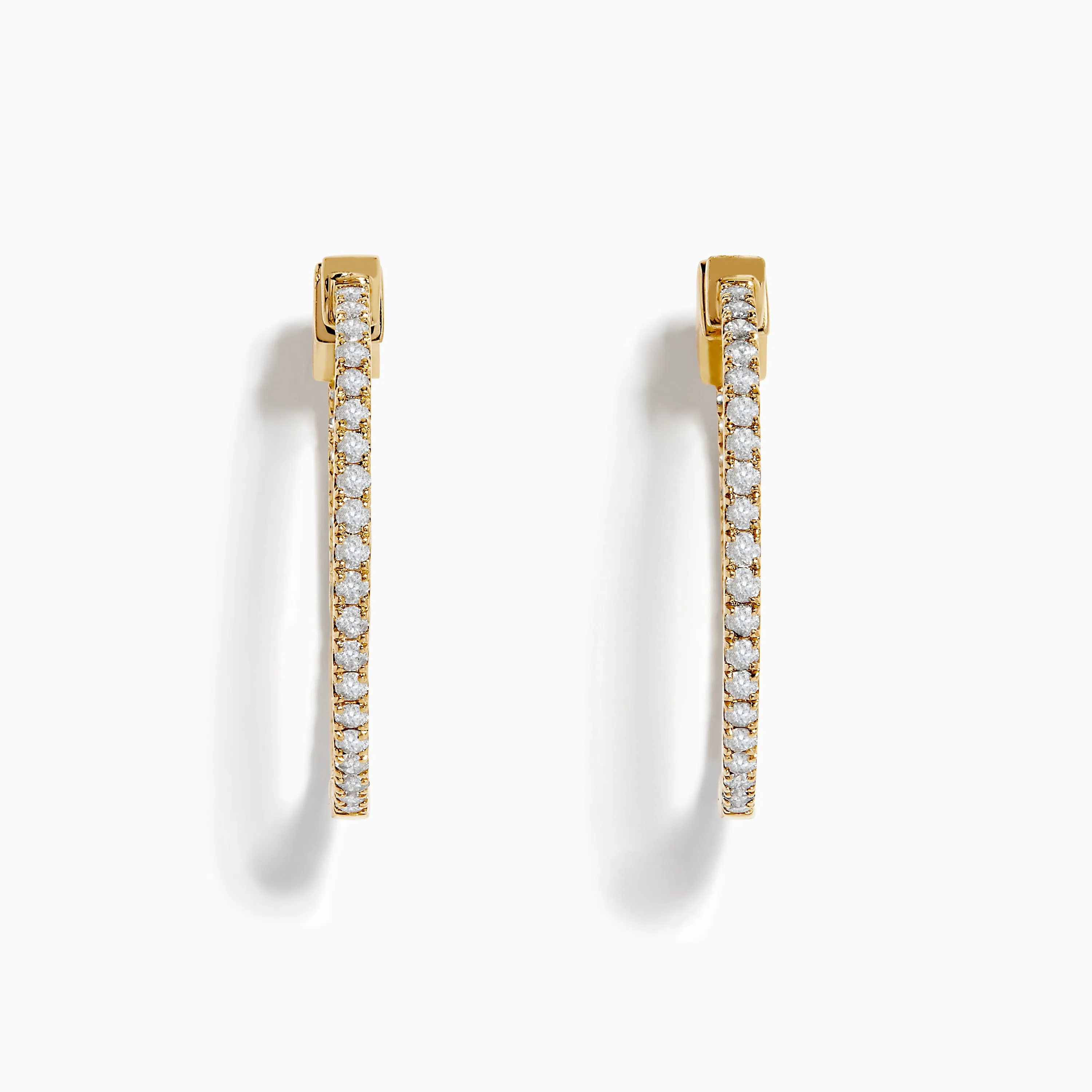 D'Oro 14K Yellow Gold Diamond 1" Hoop Earrings sold by Effy