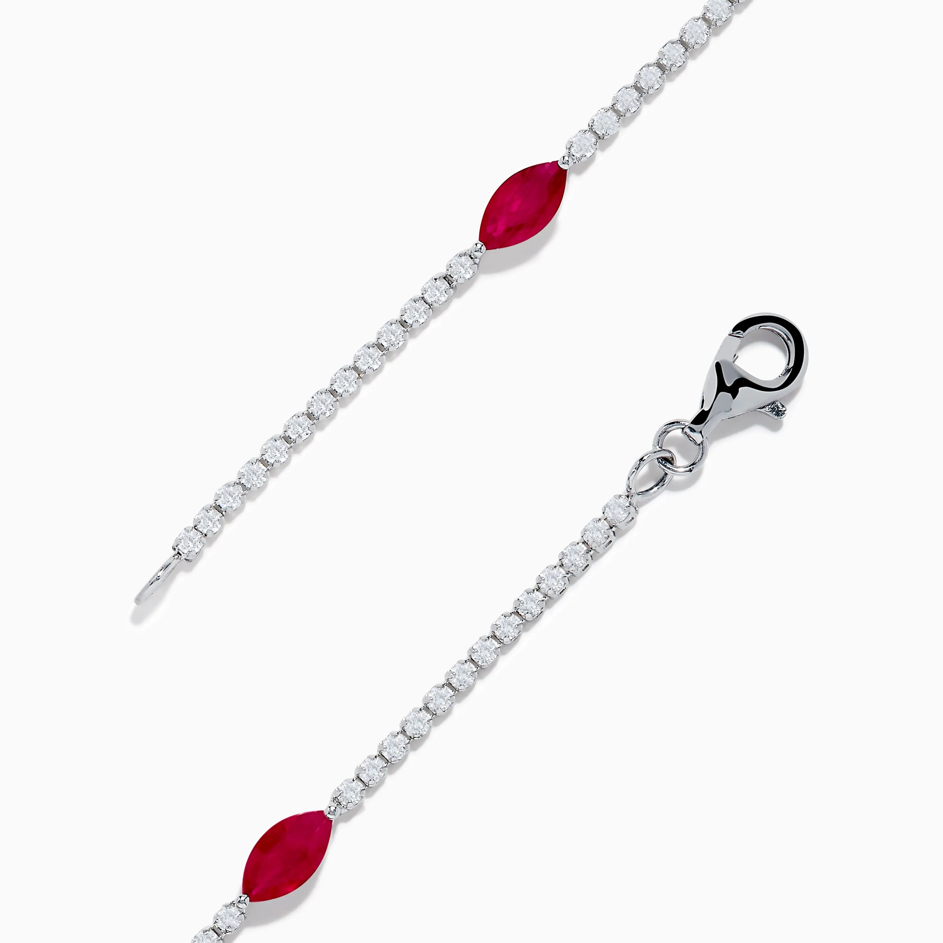 Ruby Royale 14K White Gold Ruby and Diamond Tennis Bracelet sold by Effy product image thumbnail 2
