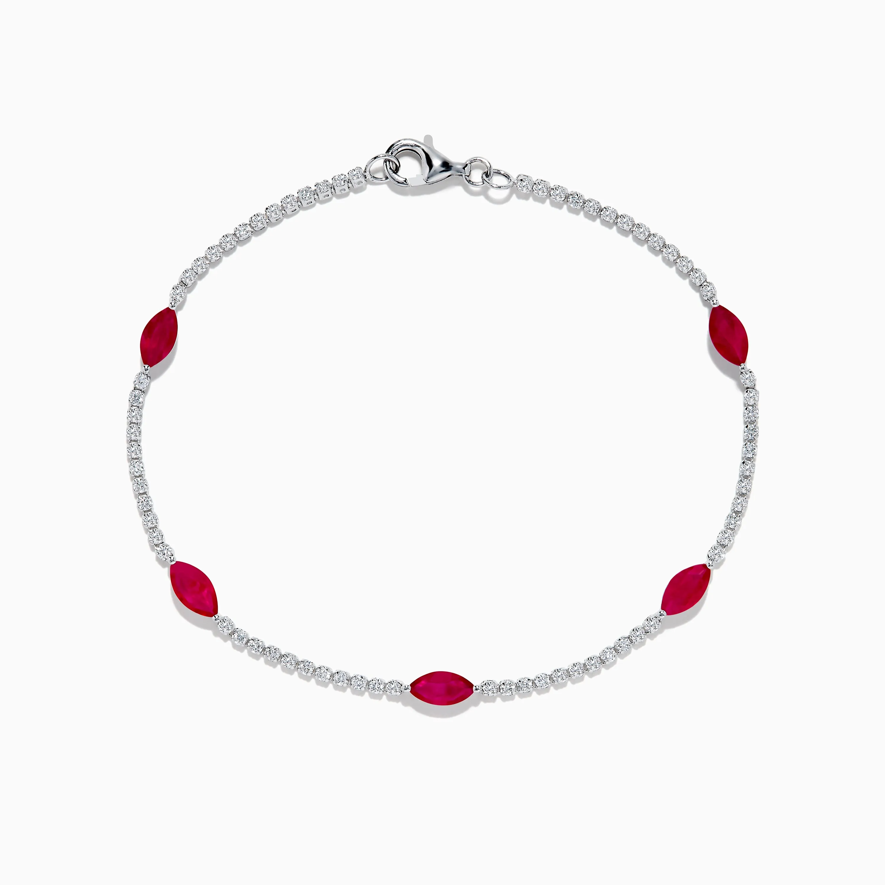 Ruby Royale 14K White Gold Ruby and Diamond Tennis Bracelet sold by Effy